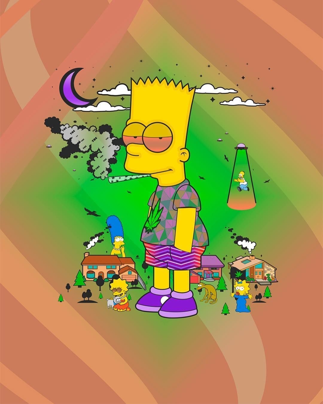 1080x1350 Bart Simpson Trippy Wallpaper Free Bart Simpson Trippy Background, Phone