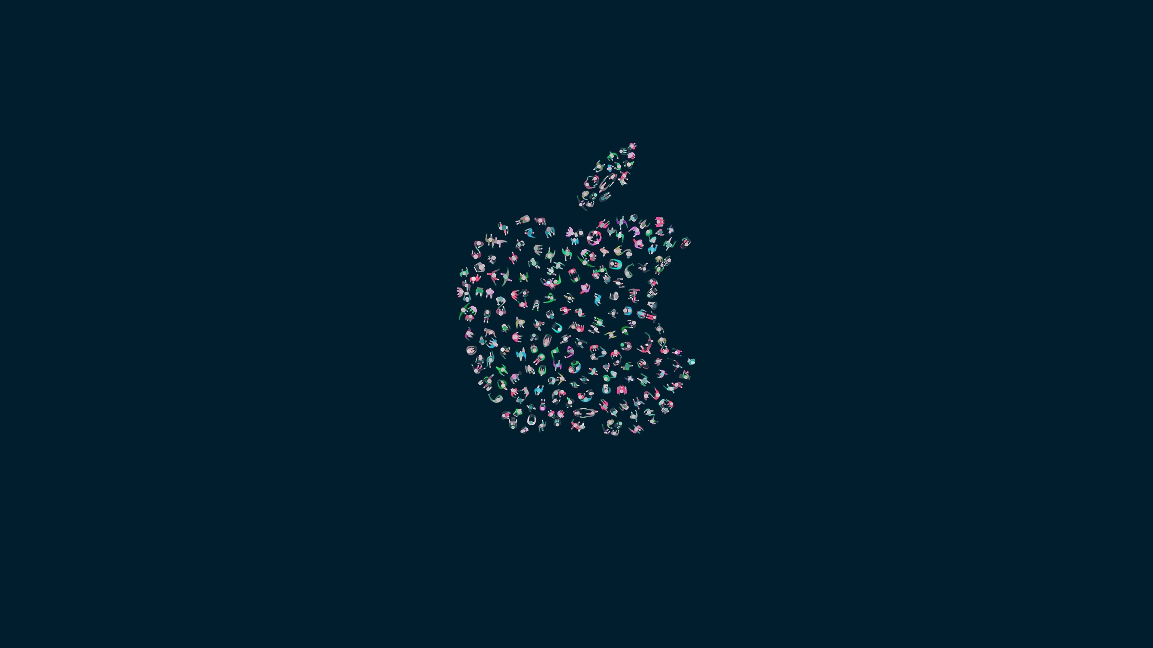 3840x2160 Wwdc Apple Logo Dark Blue Minimal Illustration Art Wallpaper, Desktop