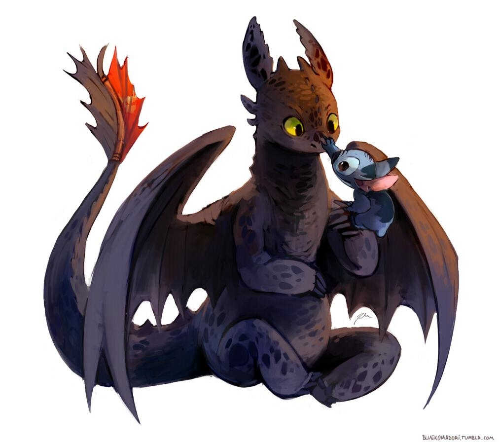 1020x900 Free download Stitch and Toothless by bluekomadori [], Desktop