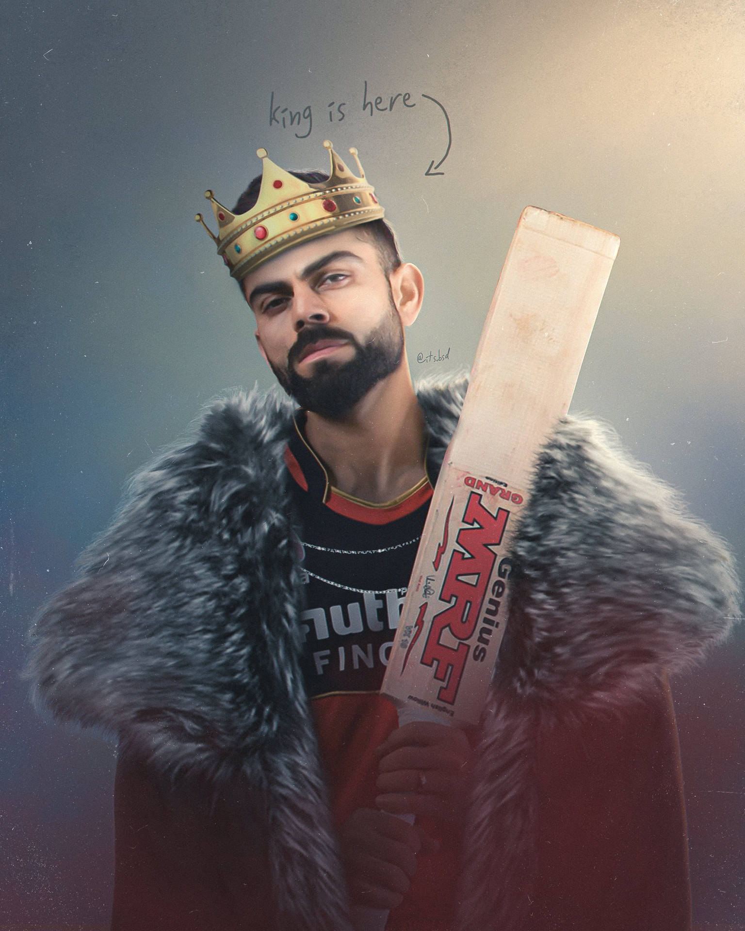 1540x1920 Download King Virat Kohli HD Art Wallpaper, Phone