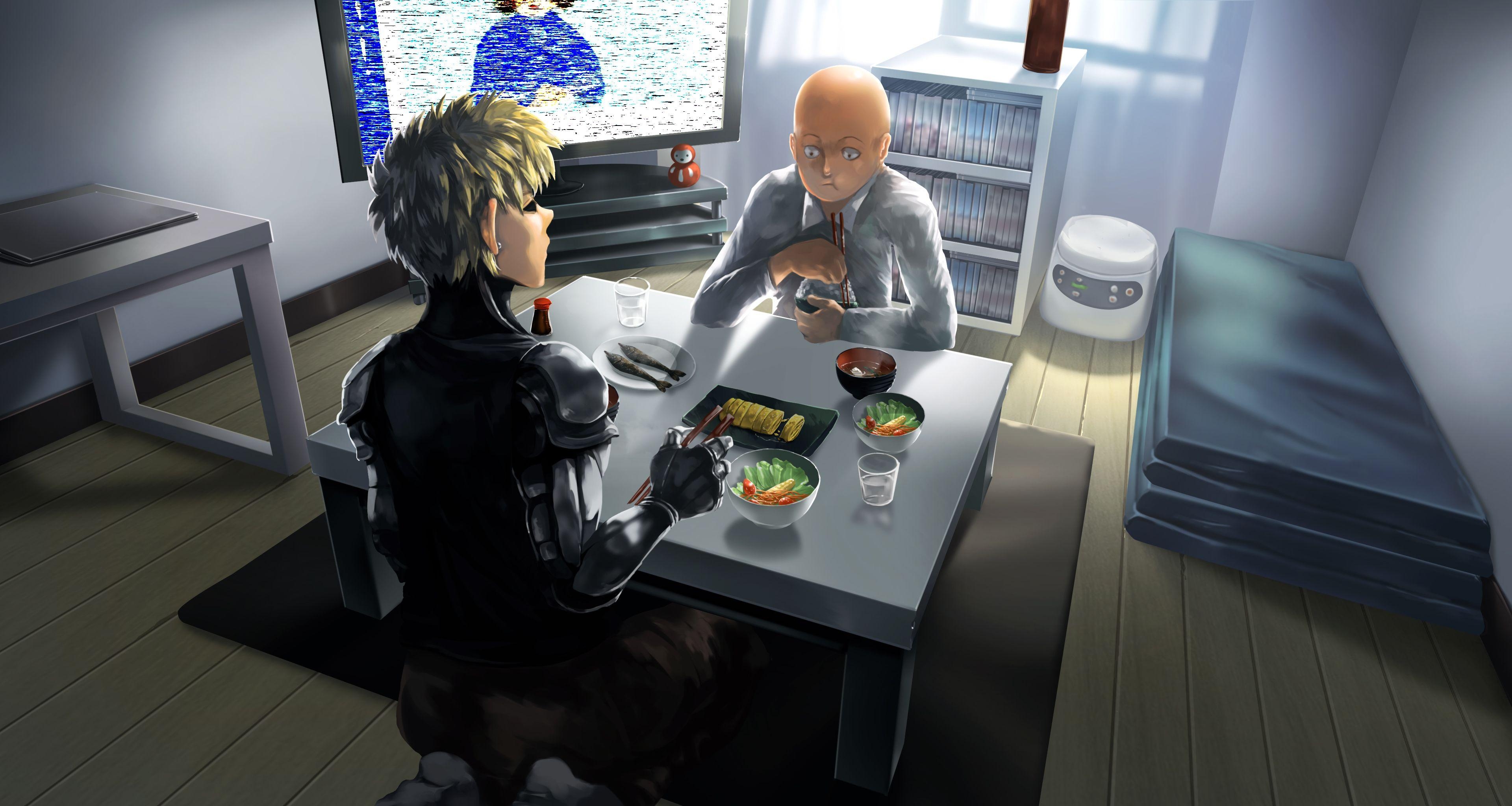 3840x2050 Anime One Punch Man Saitama Genos Fondo De Pantalla. One Punch Man, Desktop