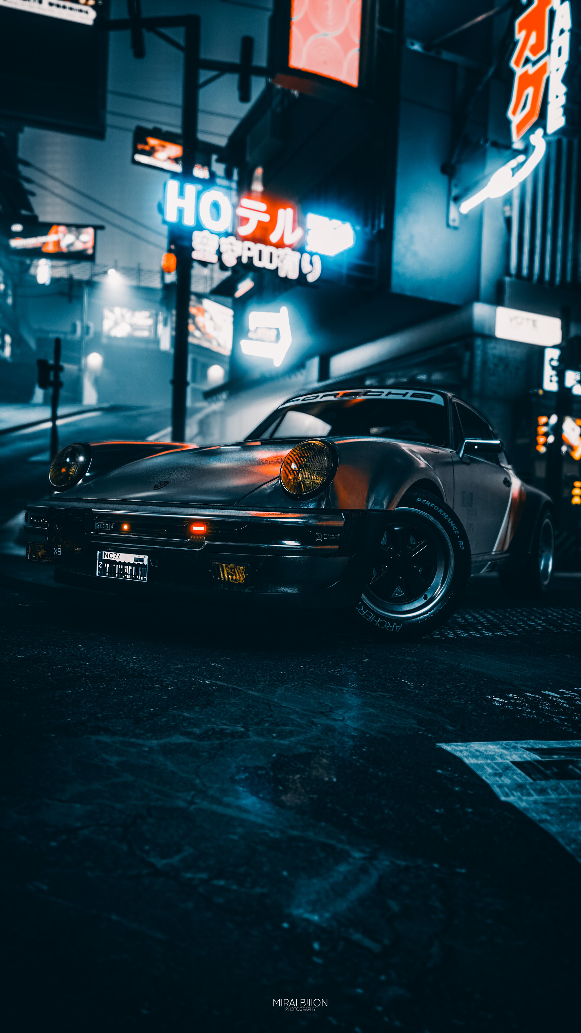 1920x3420 Wallpaper, car, porsche cyberpunk, vertical, neon, Phone