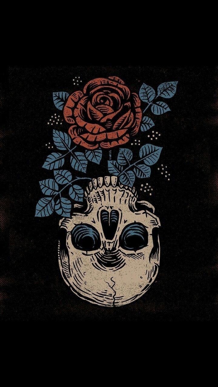 720x1280 black, background, wallpaper and skull, Phone