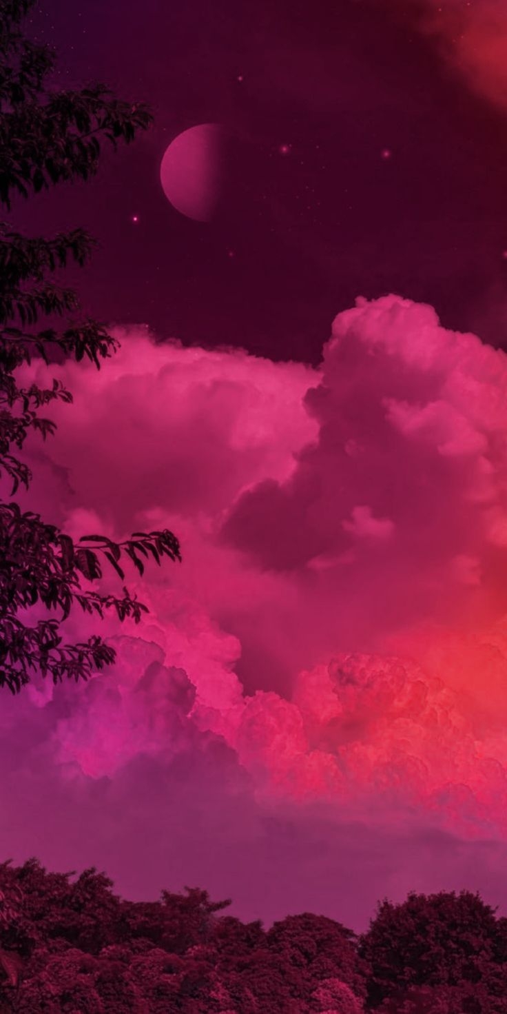 740x1480 Hot pink clouds moon wallpaper. Pretty wallpaper background, Sky aest. Pink clouds wallpaper, Pretty wallpaper background, Beautiful nature wallpaper, Phone