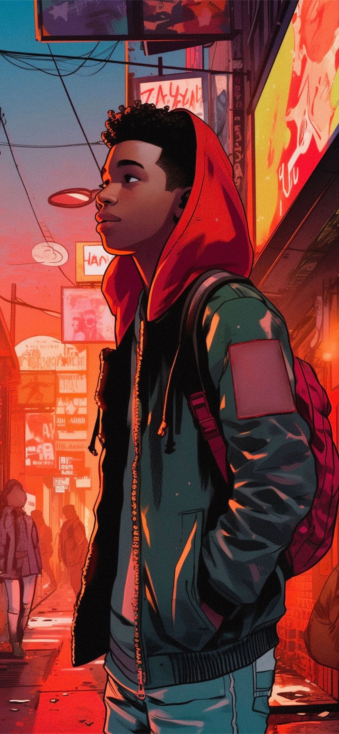 1190x2560 Miles Morales Outdoors Aesthetic Wallpaper, Phone