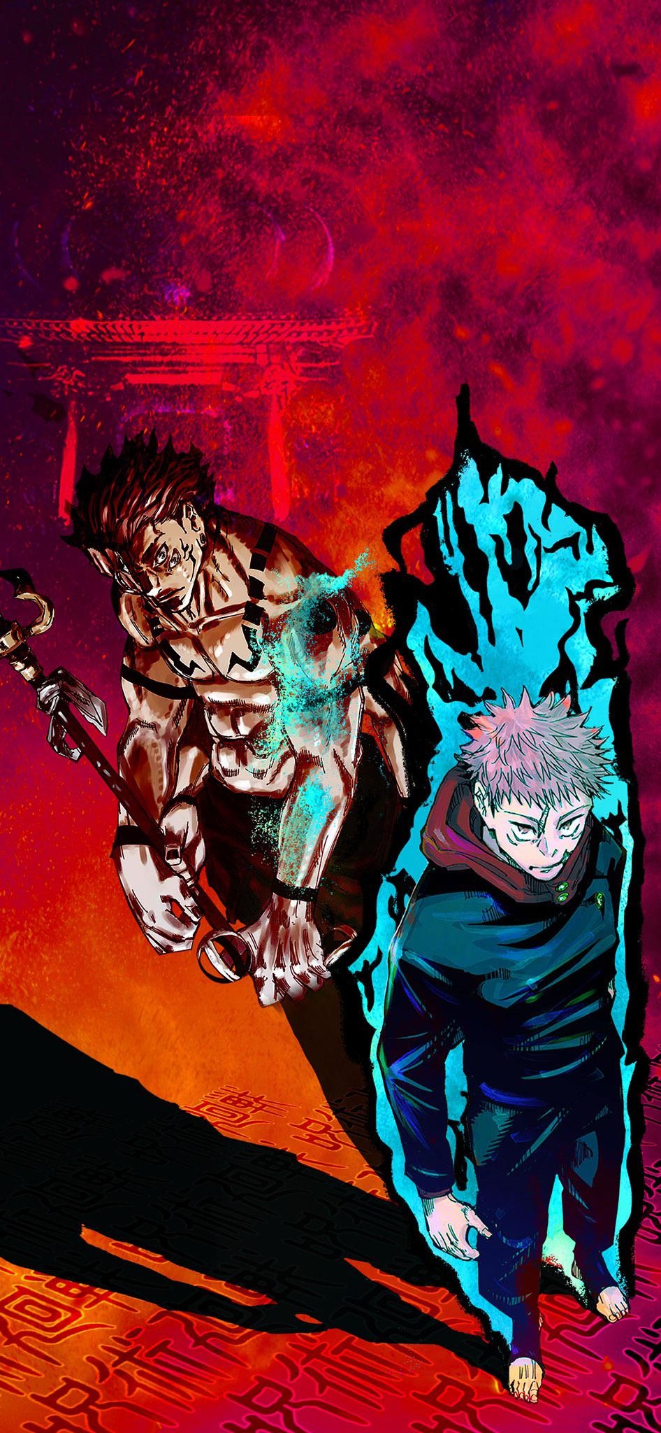 950x2050 Jujutsu Kaisen iPhone wallpaper (Culling Games panels referenced), Phone