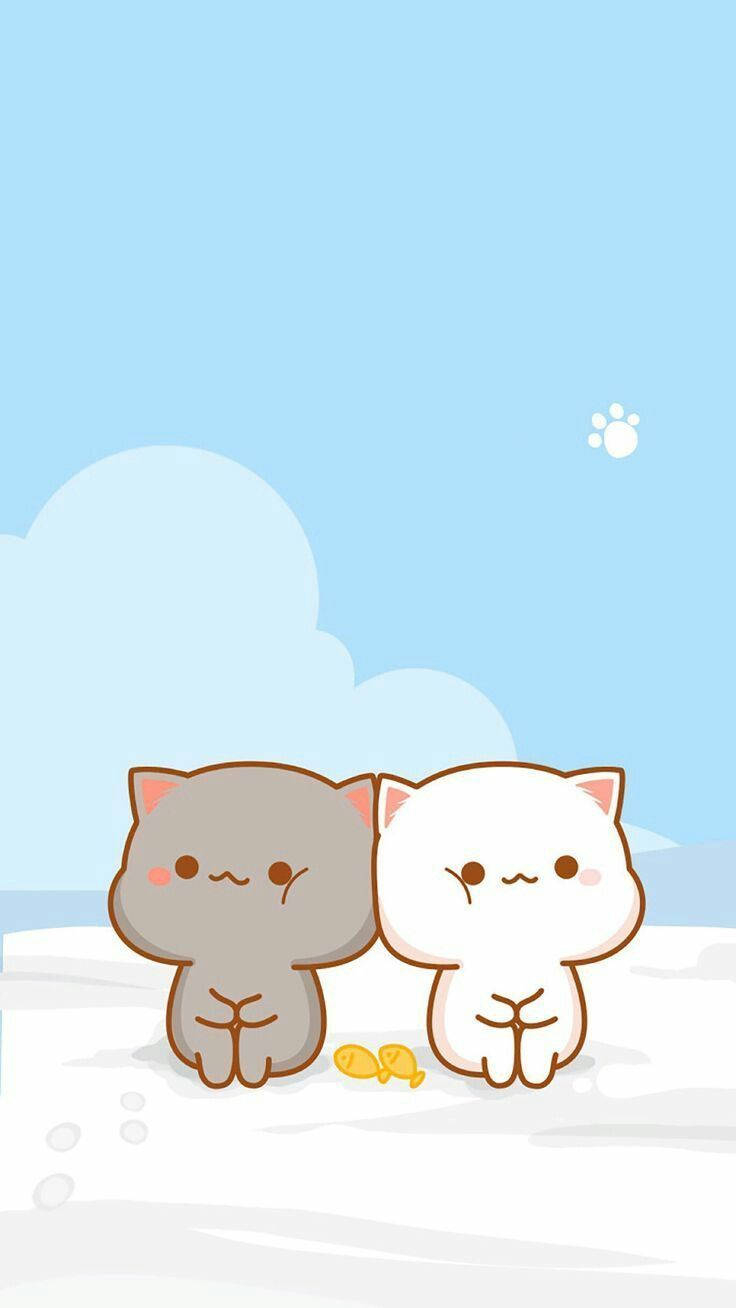 740x1310 Download Cute Cat Sticker Aesthetic Phone Wallpaper, Phone