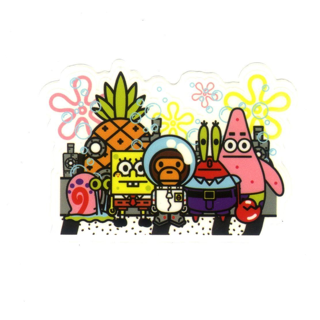 1120x1120 Baby Milo x Spongebob and friends, Width 8 cm, decal sticker, Phone