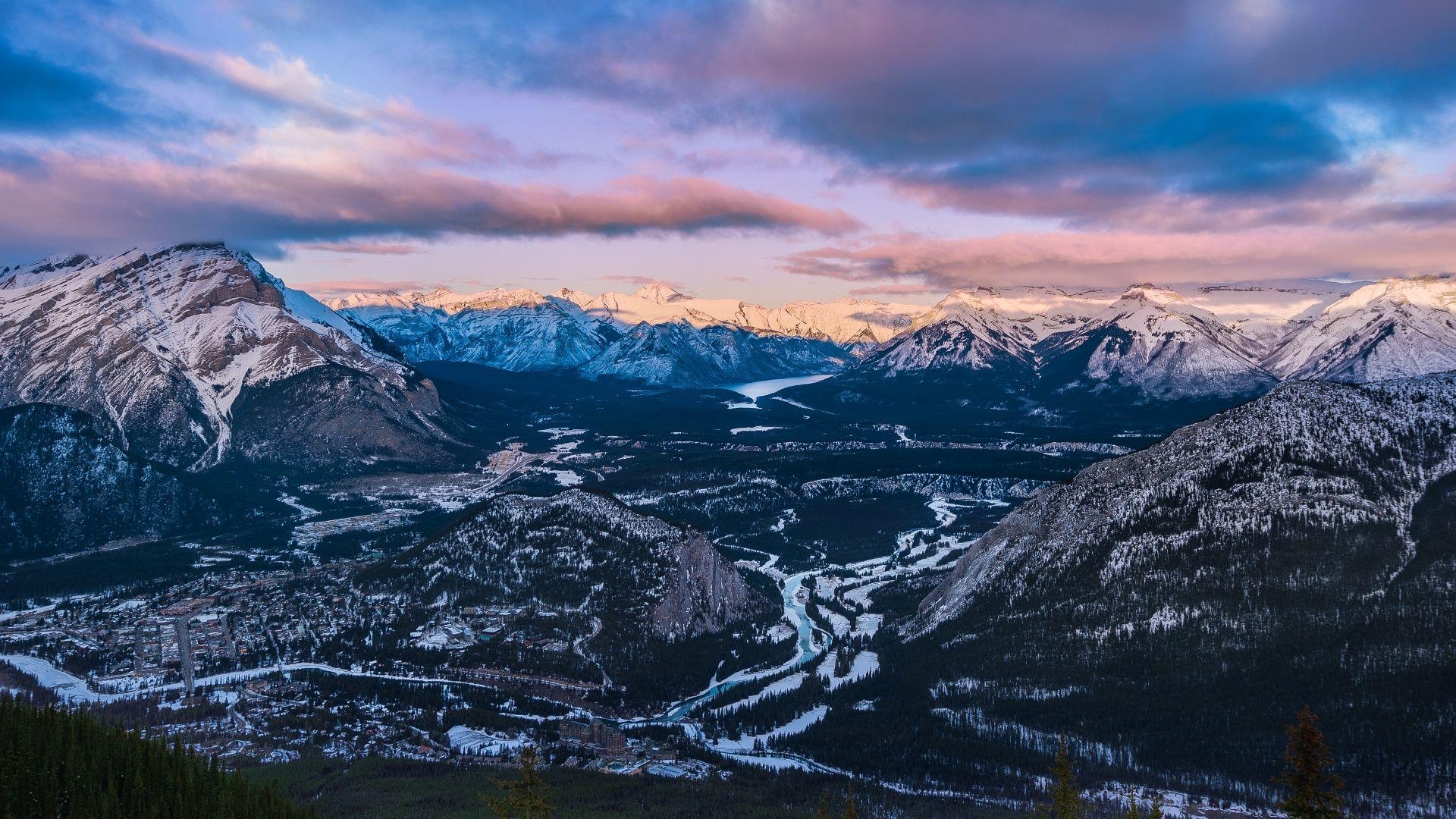 1920x1080 Sunset Sulphur Mountain Banff National Park Wallpaper in jpg, Desktop