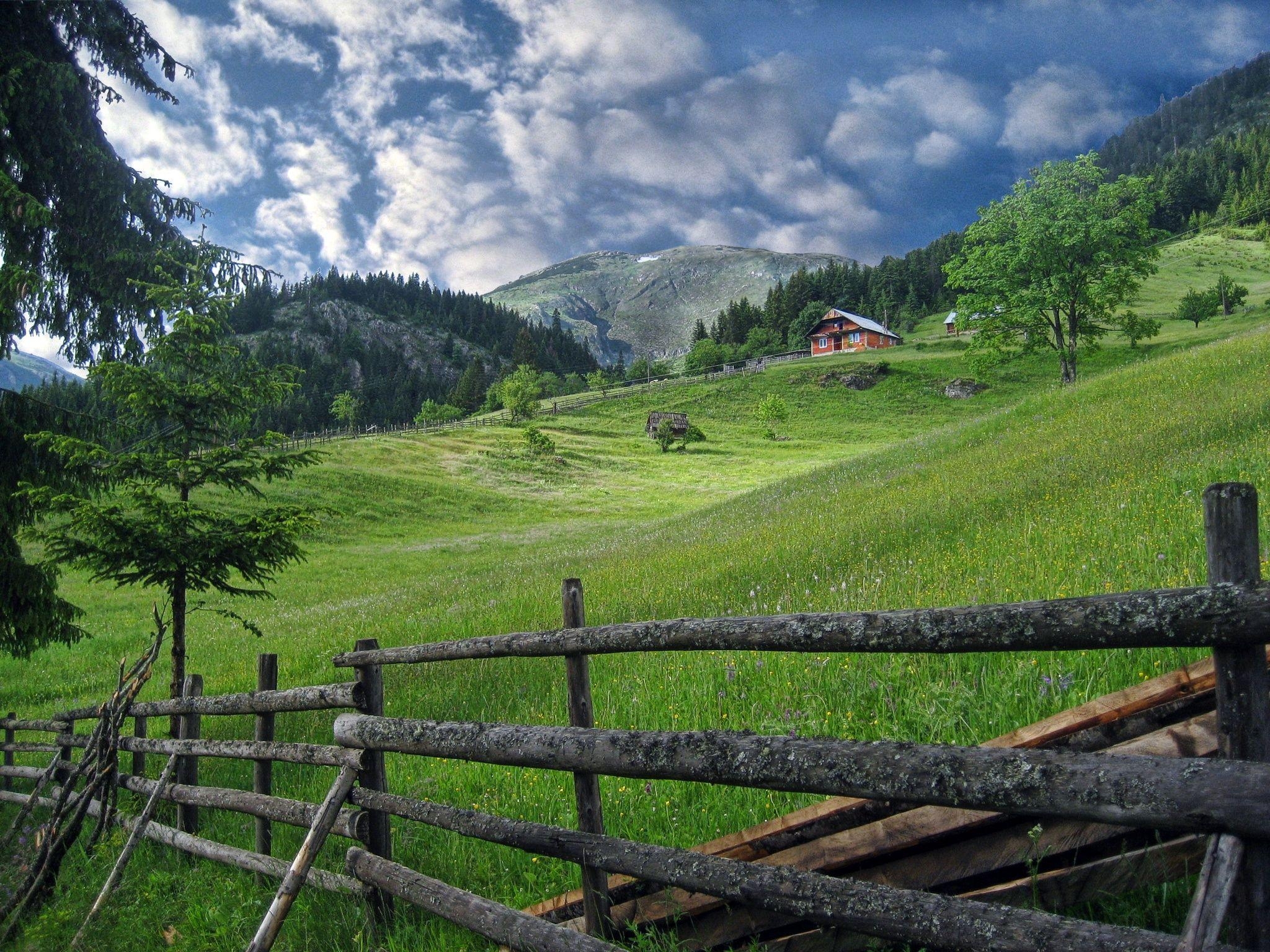 2050x1540 HIghland village. Village of Koshutan, Rugova, Kosovo, Desktop