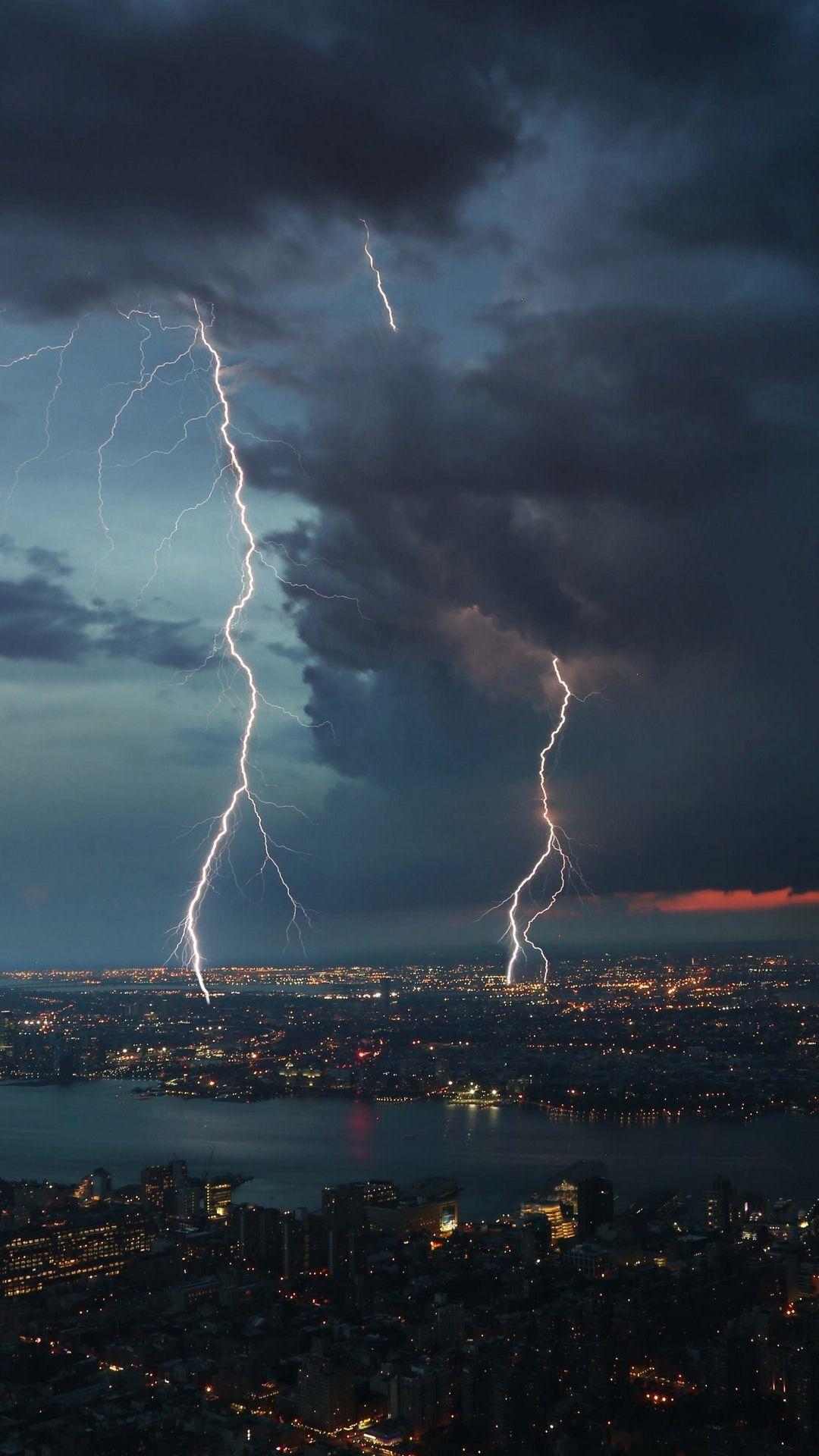 1080x1920 Wallpaper thunderstorm, city, sky, overcast. Storm wallpaper, 4k background, Rain wallpaper, Phone