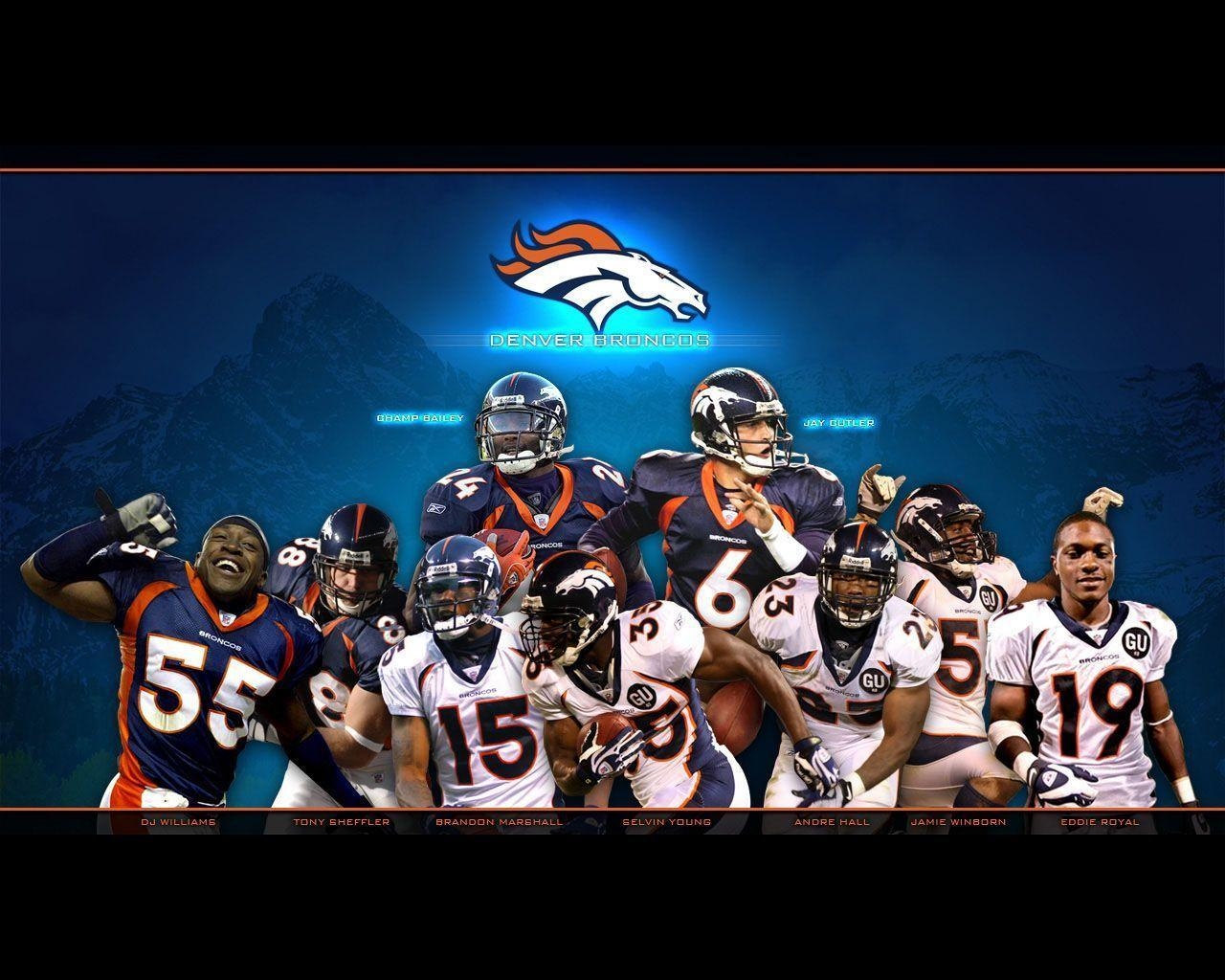 1280x1030 Denver Broncos Players. Denver Broncos Team Players Collage, Desktop