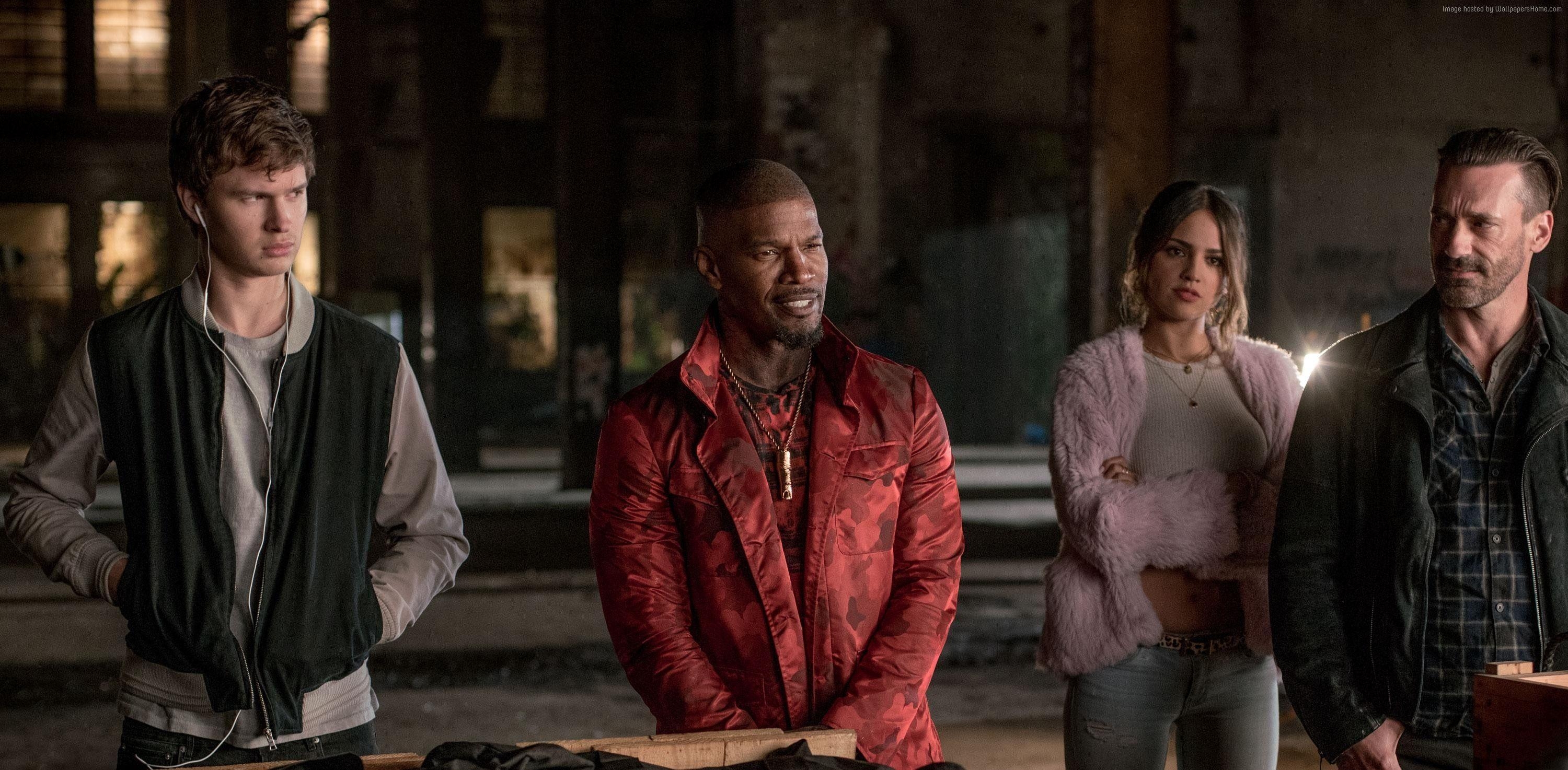 3000x1480 Wallpaper Baby Driver, Jamie Foxx, Jon Hamm, best movies, Movies, Dual Screen