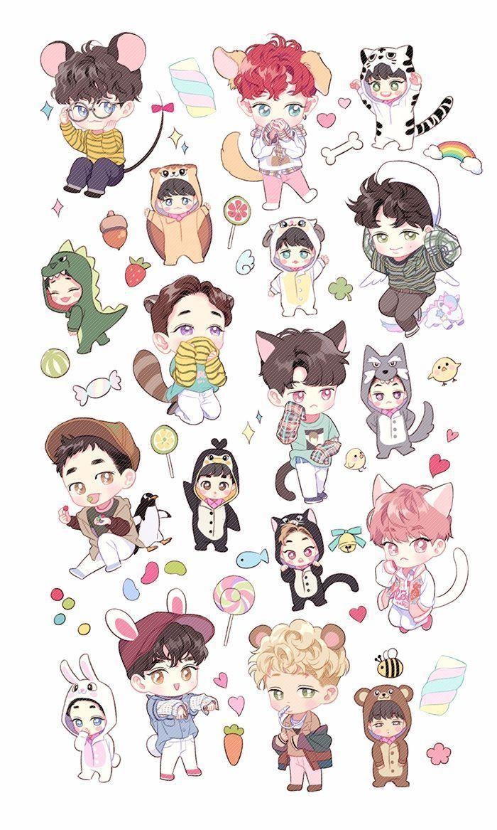 700x1170 Best Free EXO Chibi Wallpaper, Phone