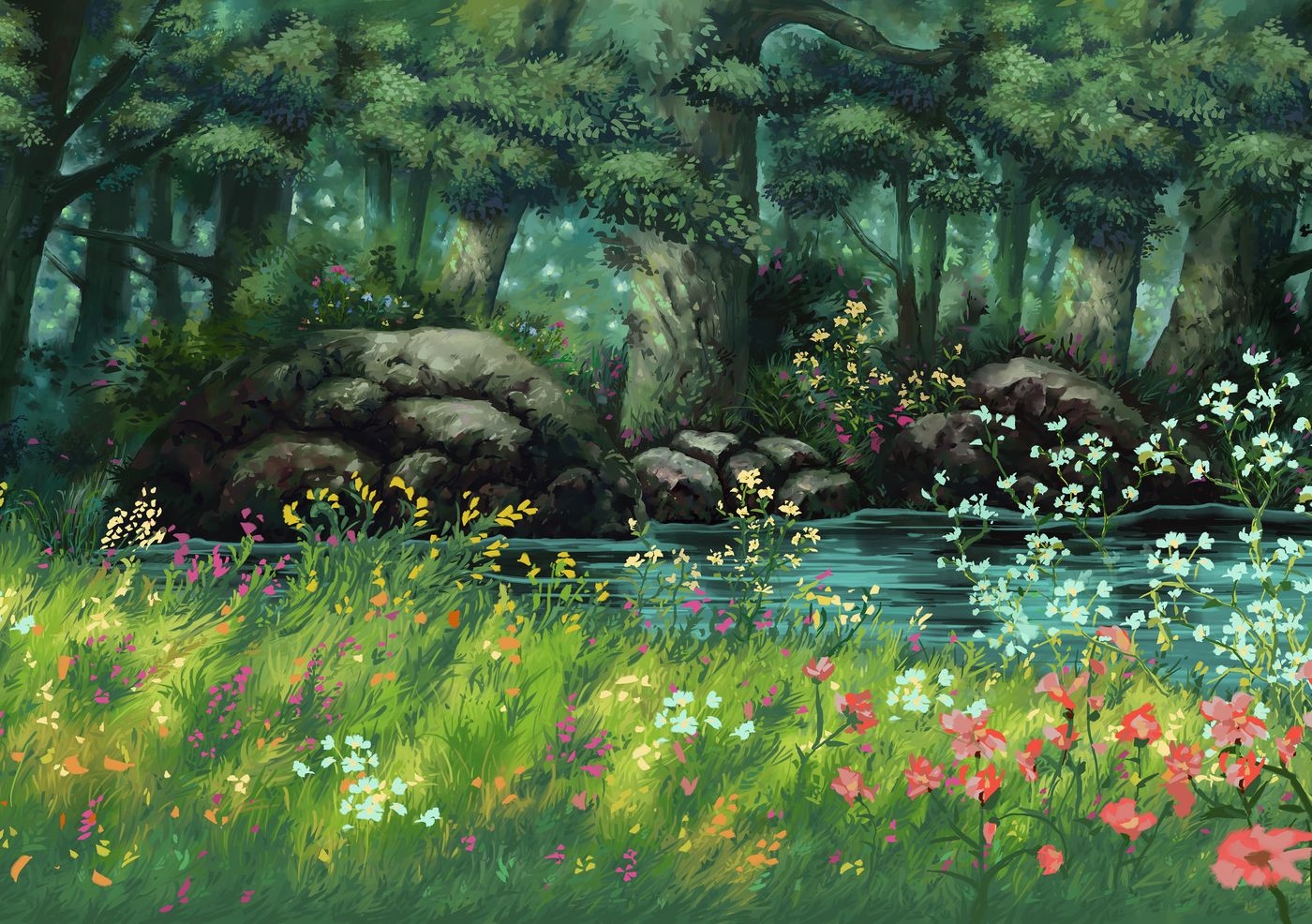 1400x990 Studio Ghibli Nature Wallpaper Free Studio Ghibli Nature Background, Desktop