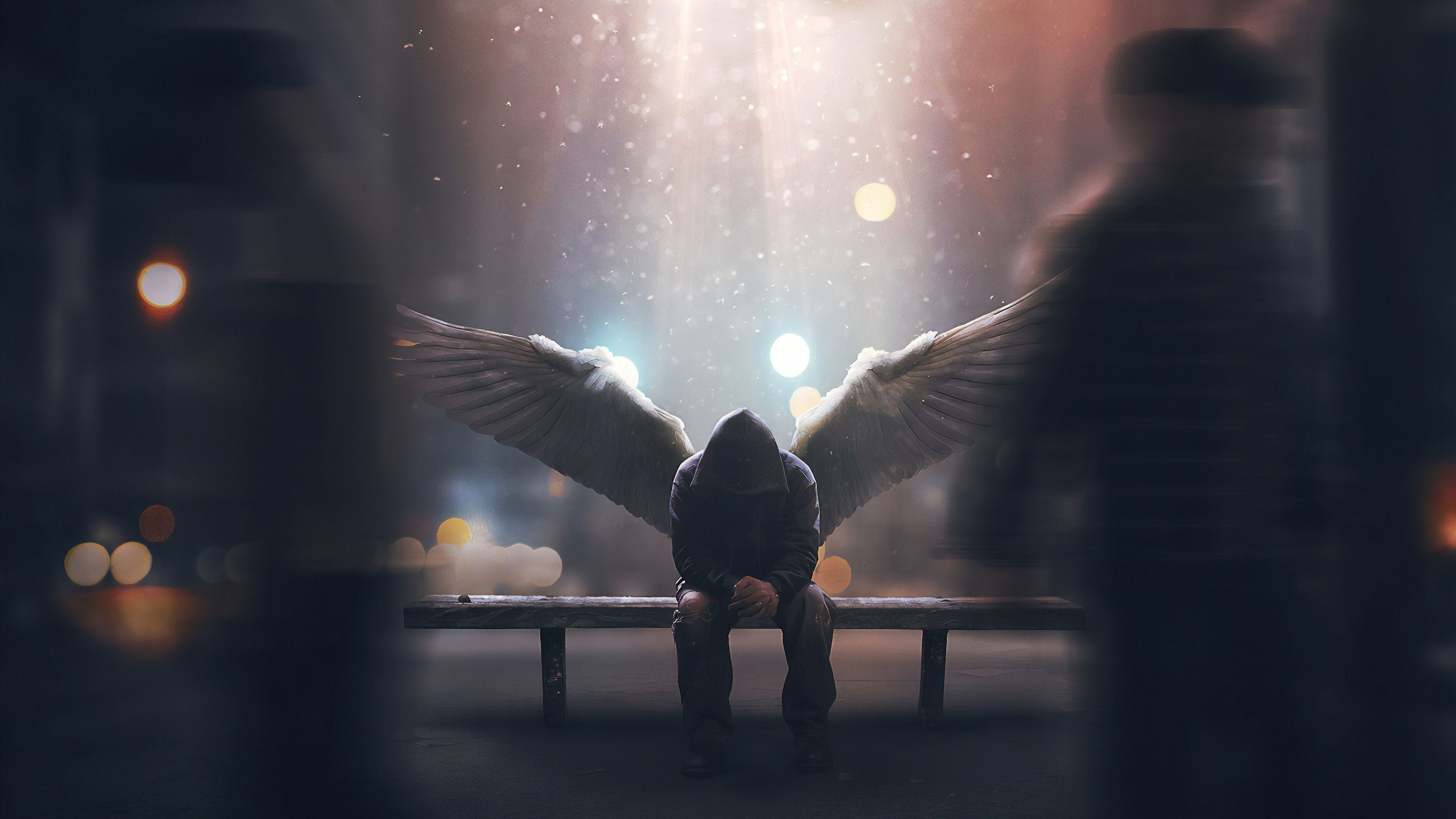 3840x2160 Wallpaper 4k Alone Angel 4k 4k Wallpaper, Alone Wallpaper, Angel Wallpaper, Artist Wallpaper, Artwork Wallpaper, Digital Art Wallpaper, Hd Wallpaper, Hoodie Wallpaper, Sad Wallpaper, Wings Wallpaper, Desktop