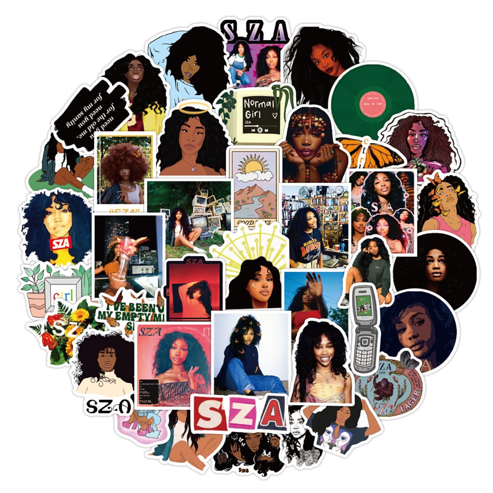 1600x1600 Singer SZA Stickers, Phone