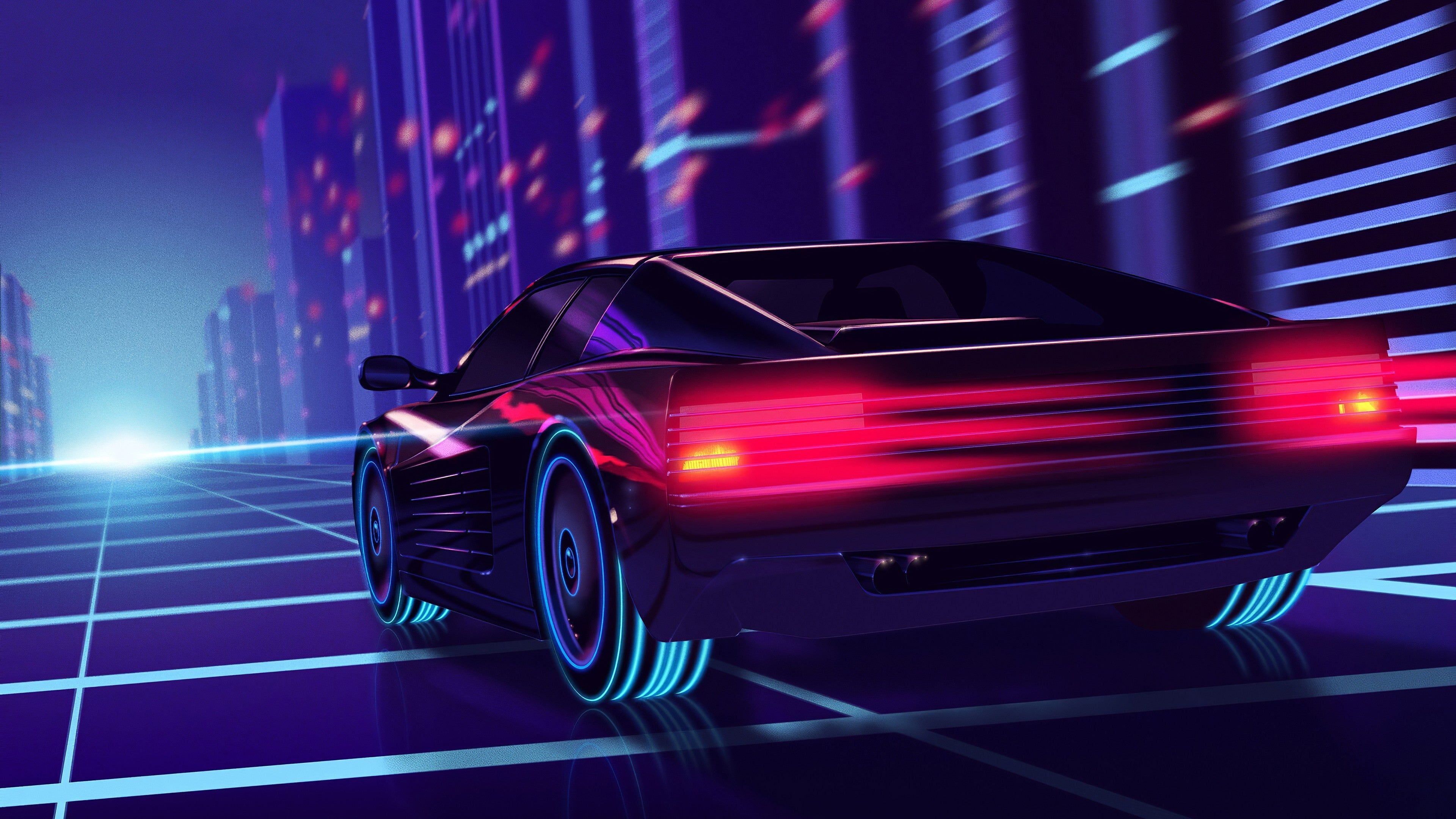 3840x2160 Neon Car Wallpaper 4k, Desktop