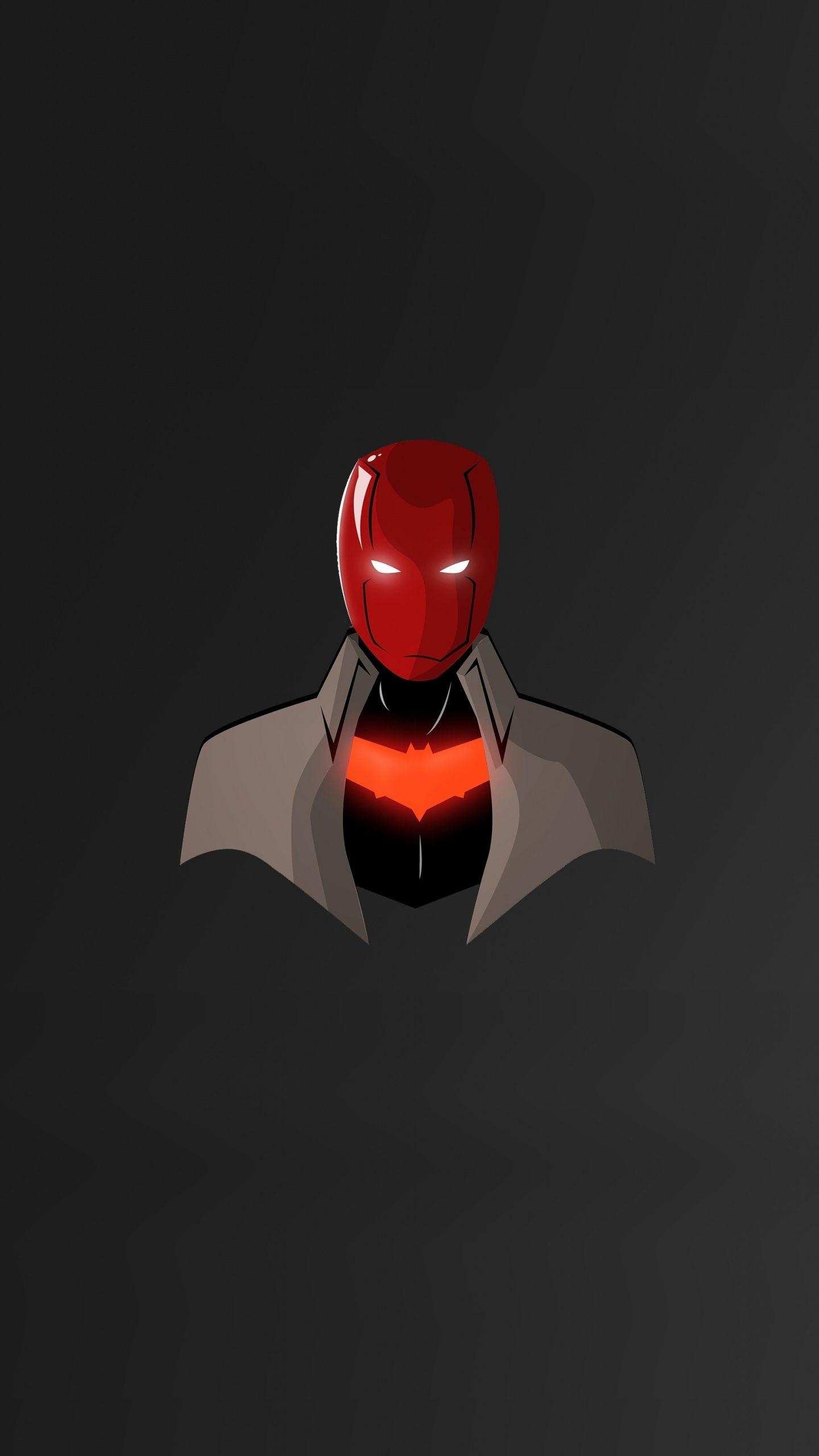 1440x2560 Red hood, illustrator, minimal,  wallpaper. Hood, Phone