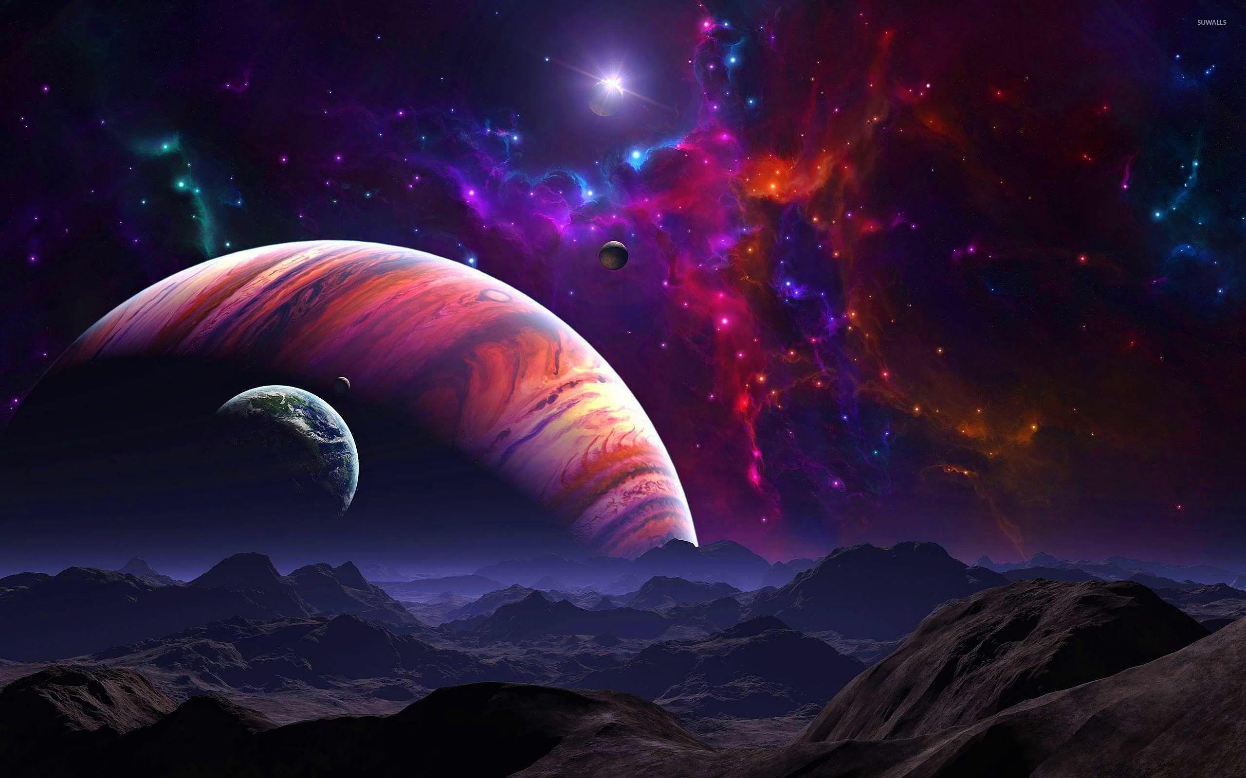 2560x1600 Purple space above the mountains wallpaper wallpaper, Desktop