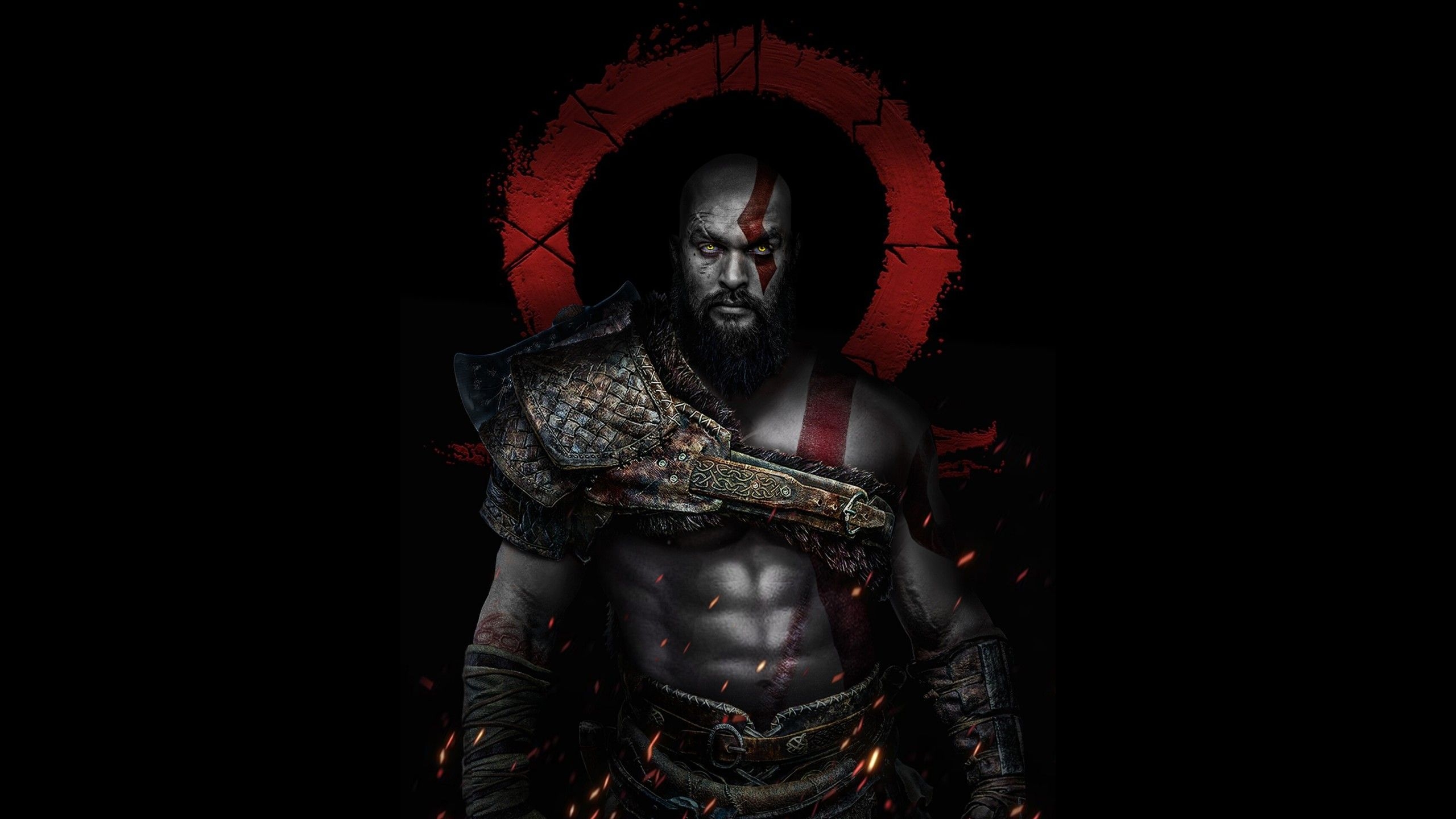 2560x1440 Kratos 4K Wallpaper, Jason Momoa, God of War, Dark, Graphics CGI, Desktop