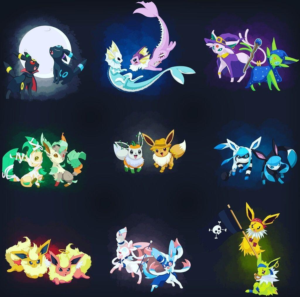 1030x1020 Halloween eevees. Eeveelution. Pokemon, Pokemon eevee, Desktop