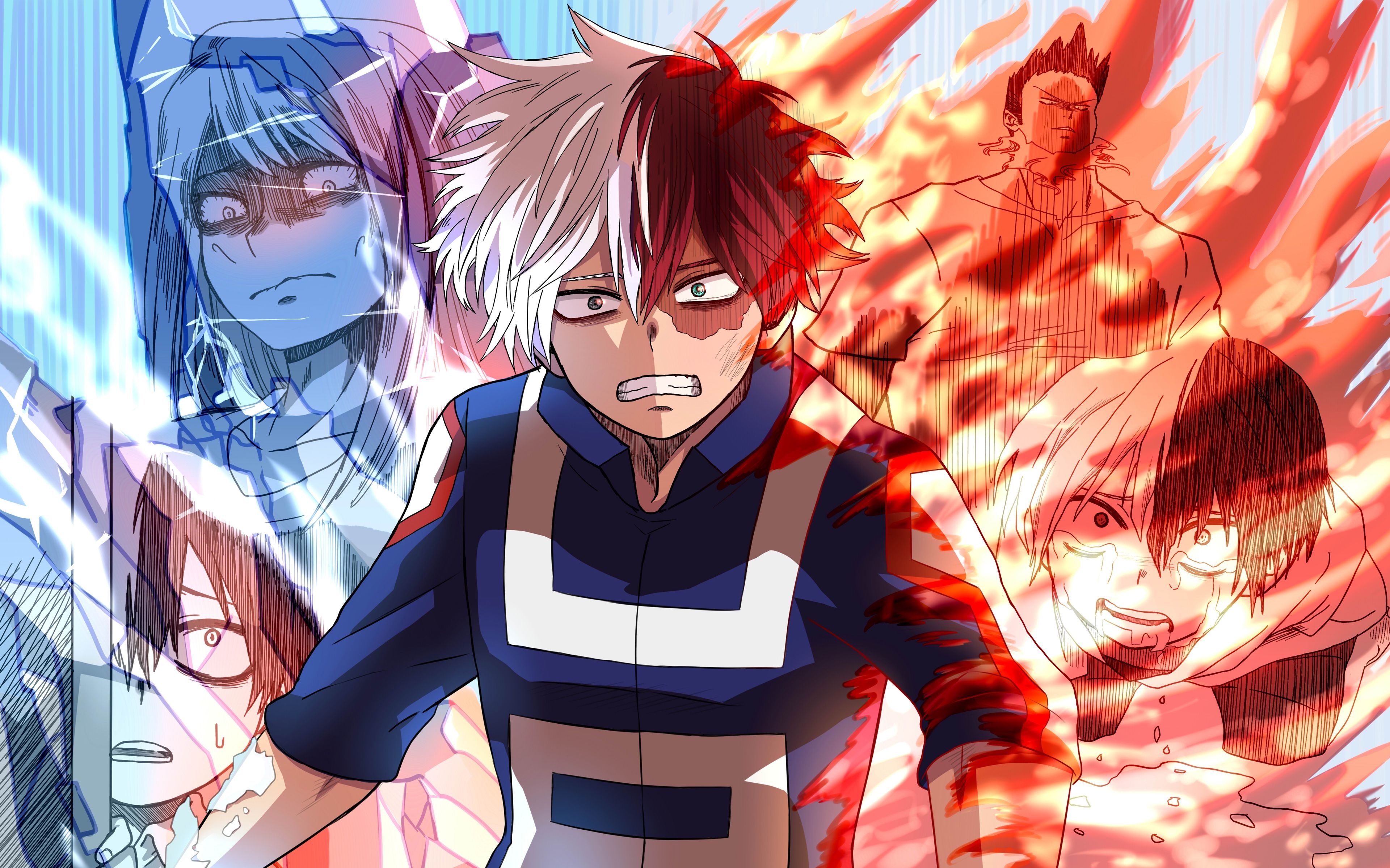 3840x2400 Download wallpaper 4k, Shoto Todoroki, art, manga, My Hero Academia, Desktop