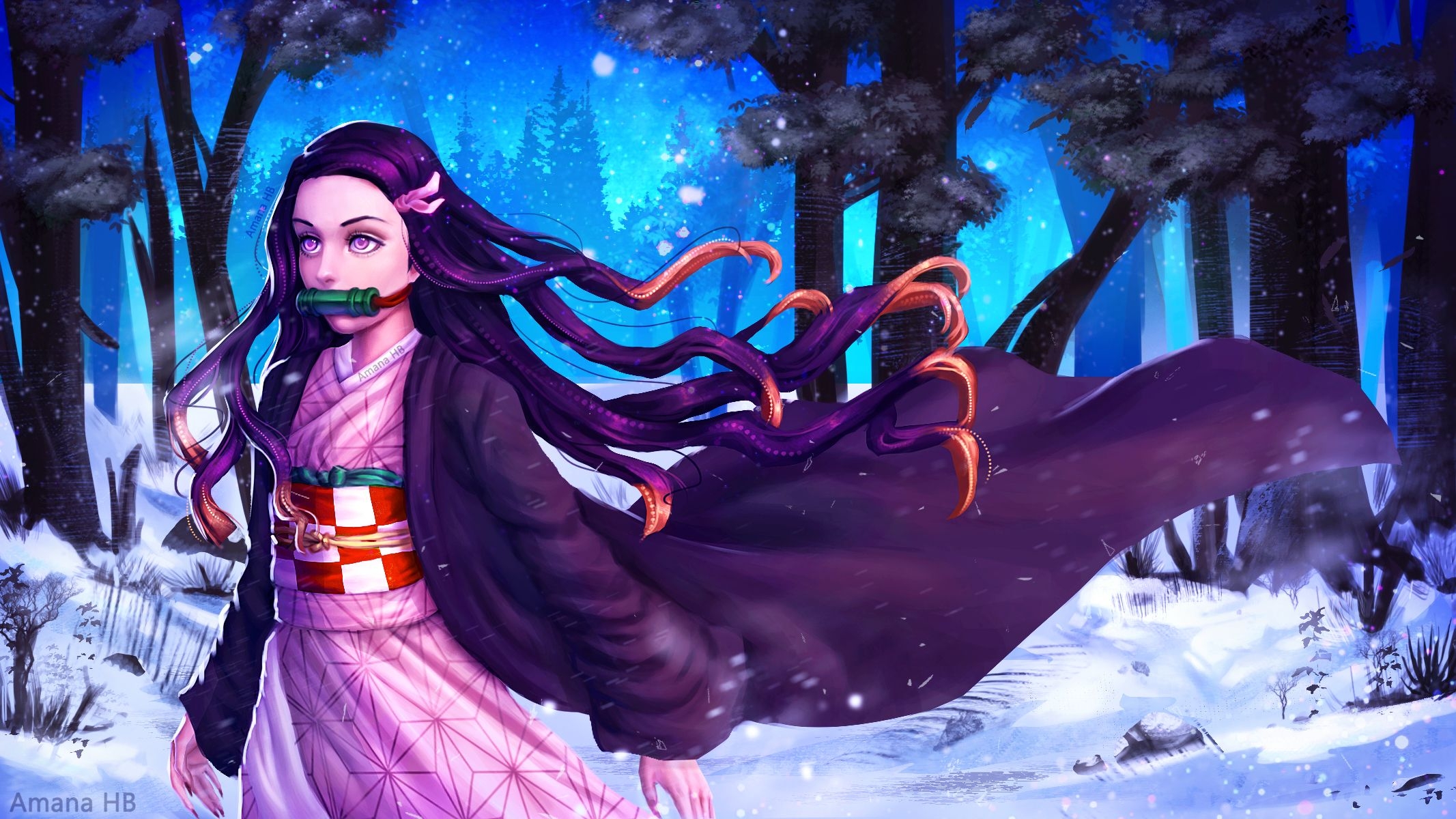 2140x1200 Nezuko Kamado Demon Slayer HD Wallpaper. Background Image, Desktop