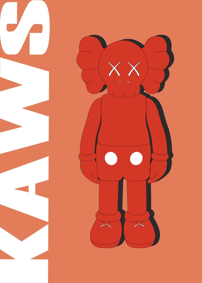 860x1200 Red Kaws Poster' Poster, Phone