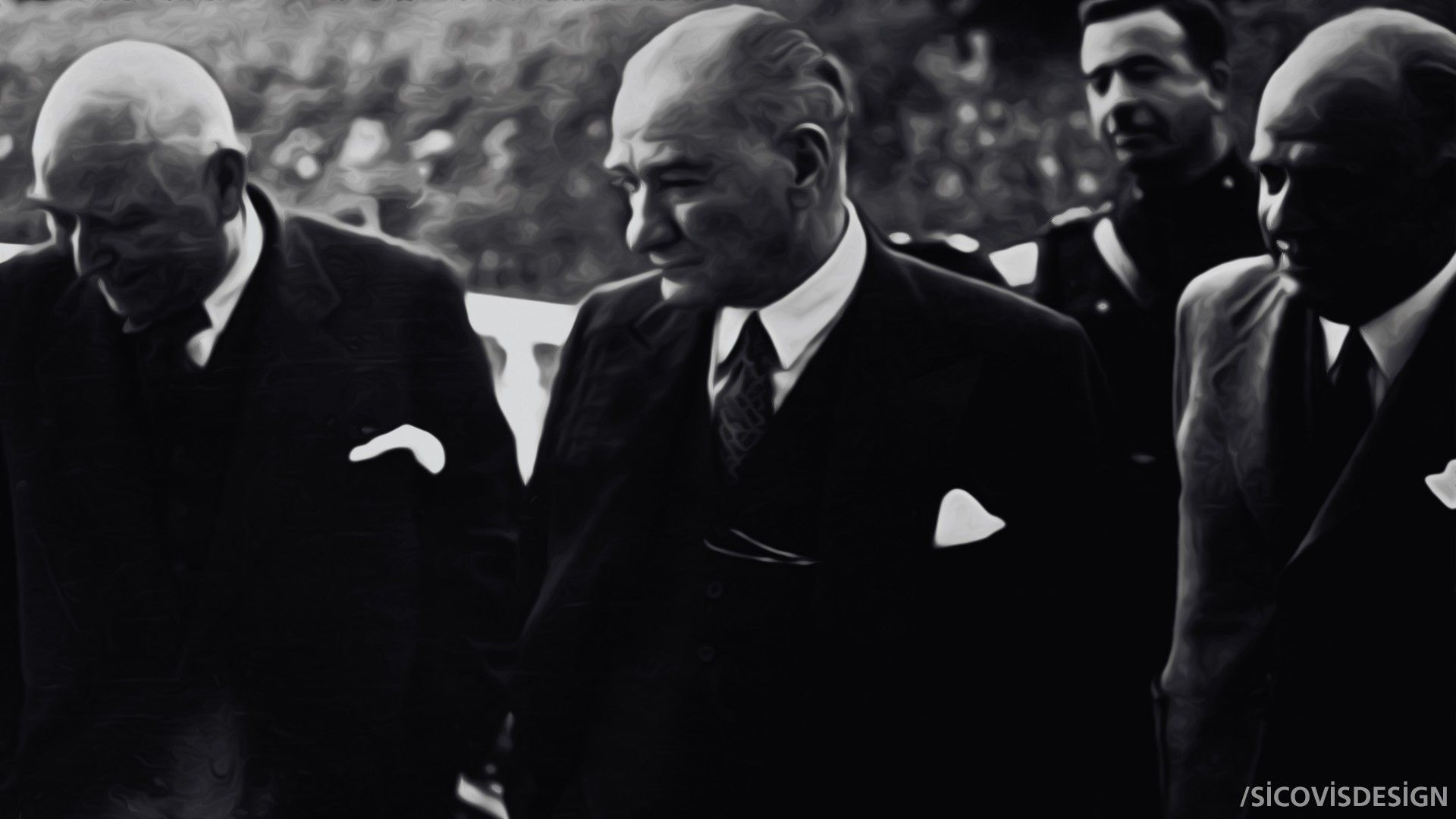 1920x1080 Mustafa Kemal Atatürk, Monochrome Wallpaper HD / Desktop, Desktop