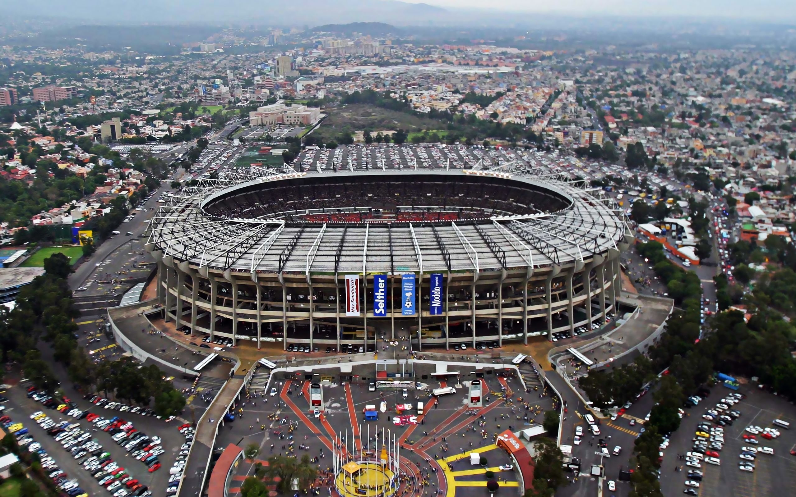 2560x1600 Download wallpaper Estadio Azteca, Mexico City, Tlalpan, Aztec Stadium, Club America Stadium, Mexican stadium, more than 100 thousand spectators, Mexico for desktop with resolution. High Quality HD picture wallpaper, Desktop