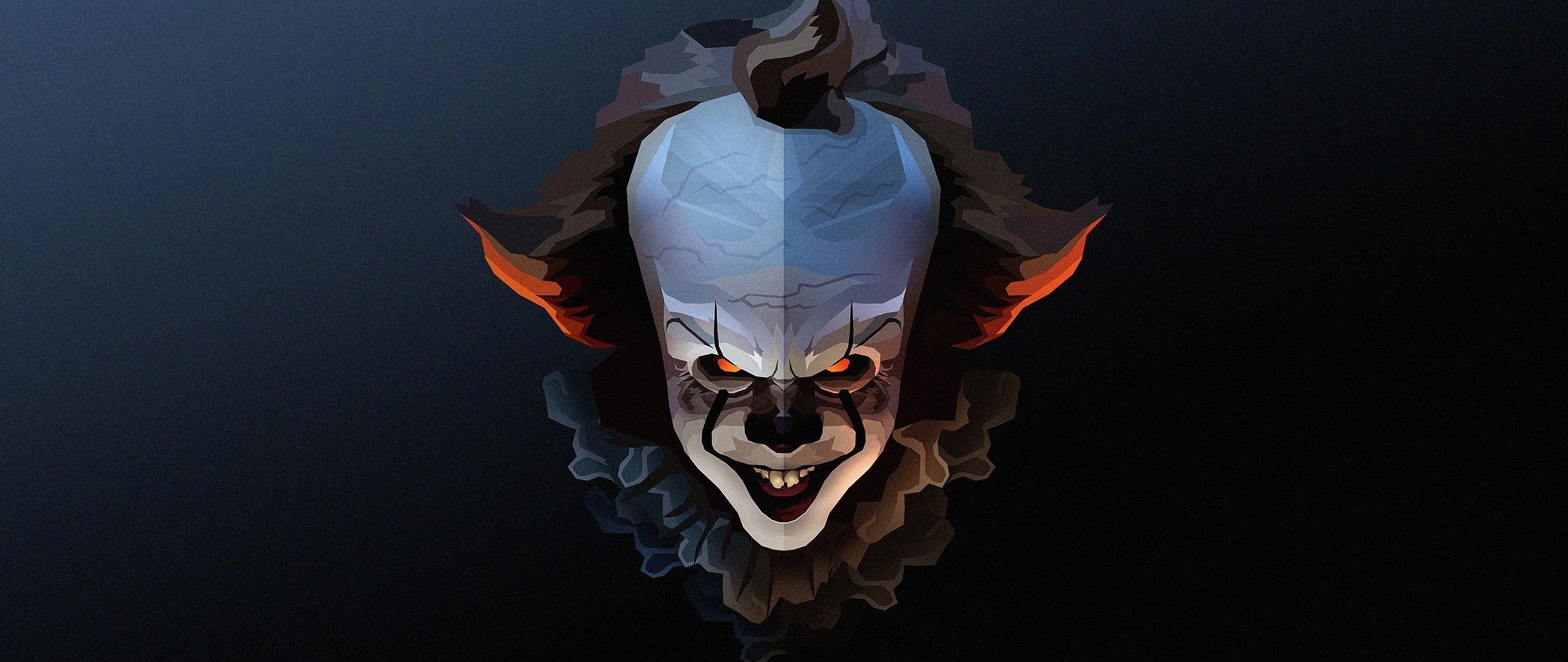 2560x1080 Download  wallpaper pennywise, the clown, halloween, artwork, dual wide, widescreen,  HD image, background, 15107, Dual Screen