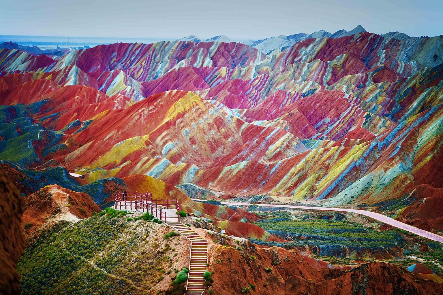 1540x1030 Rainbow Mountains Zhangye Danxia Landform, China, Desktop