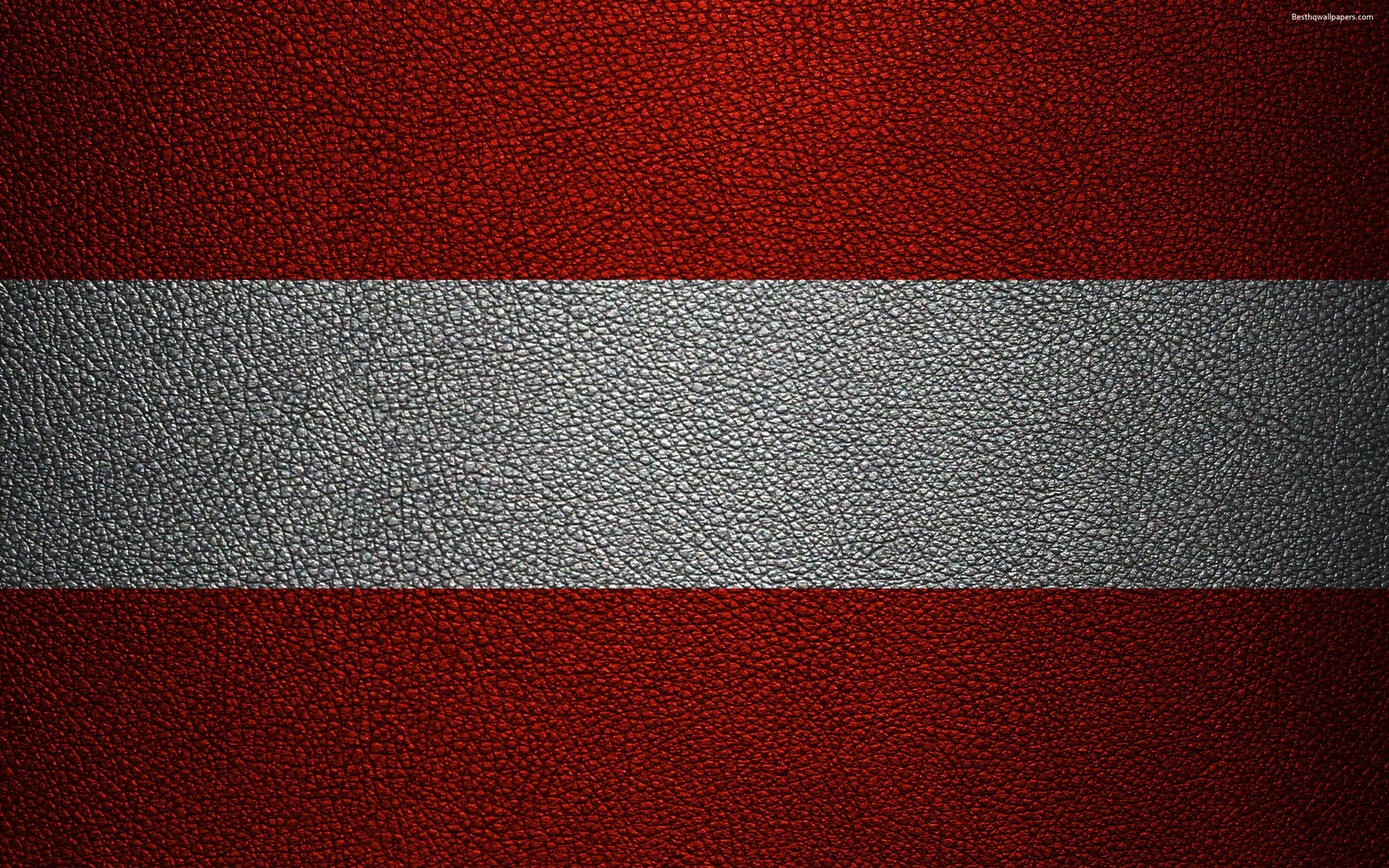 3840x2400 Download wallpaper Flag of Austria, 4k, leather texture, Austrian, Desktop