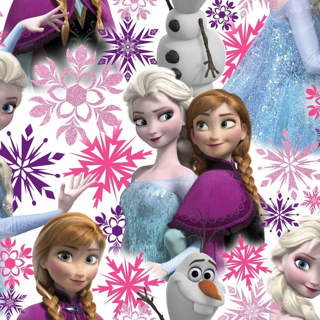 1030x1030 Frozen Anna, Elsa & Olaf Pink Shimmer Wallpaper. Graham & Brown, Phone