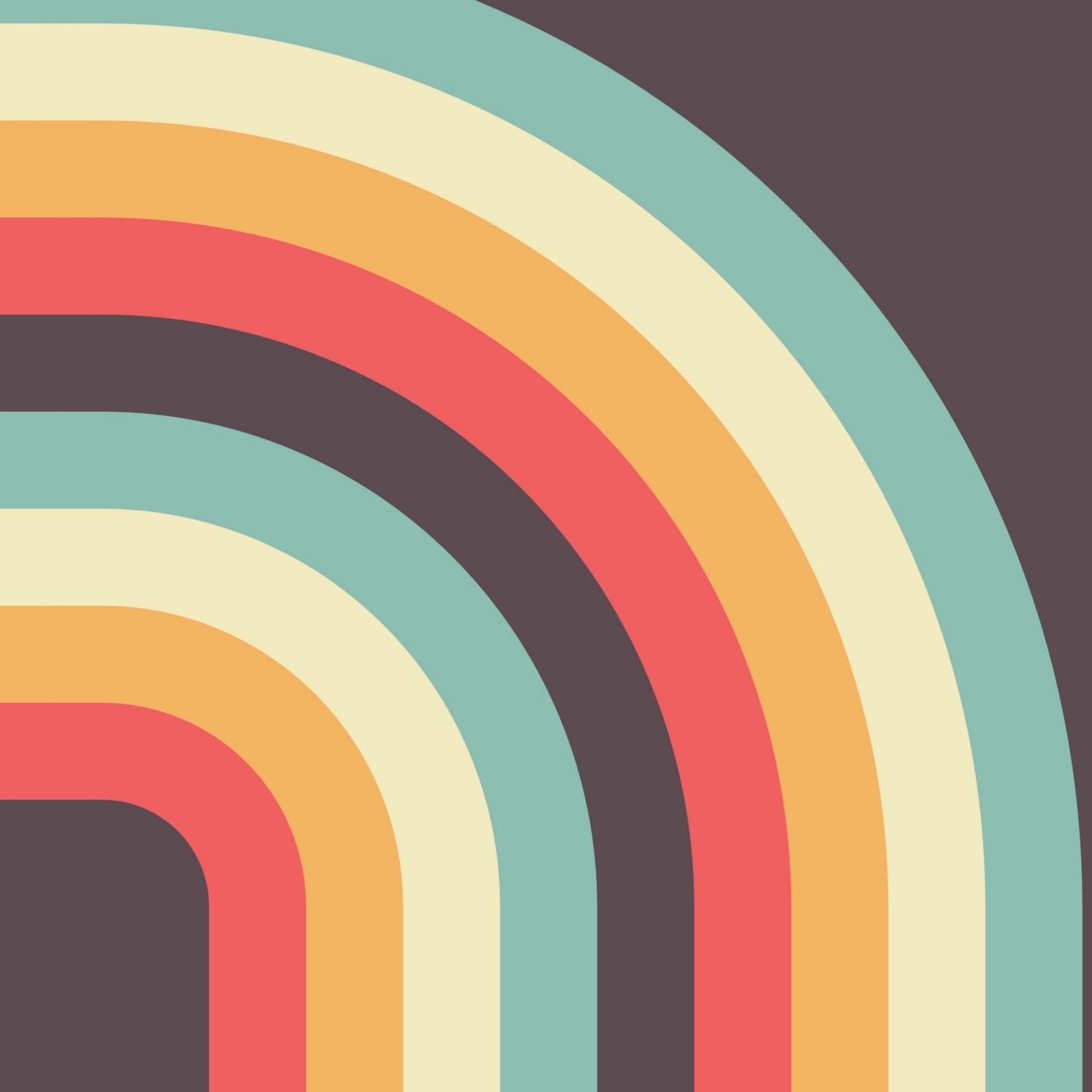 1920x1920 Wallpaper, rainbow, stripes, curves, parallel, Phone