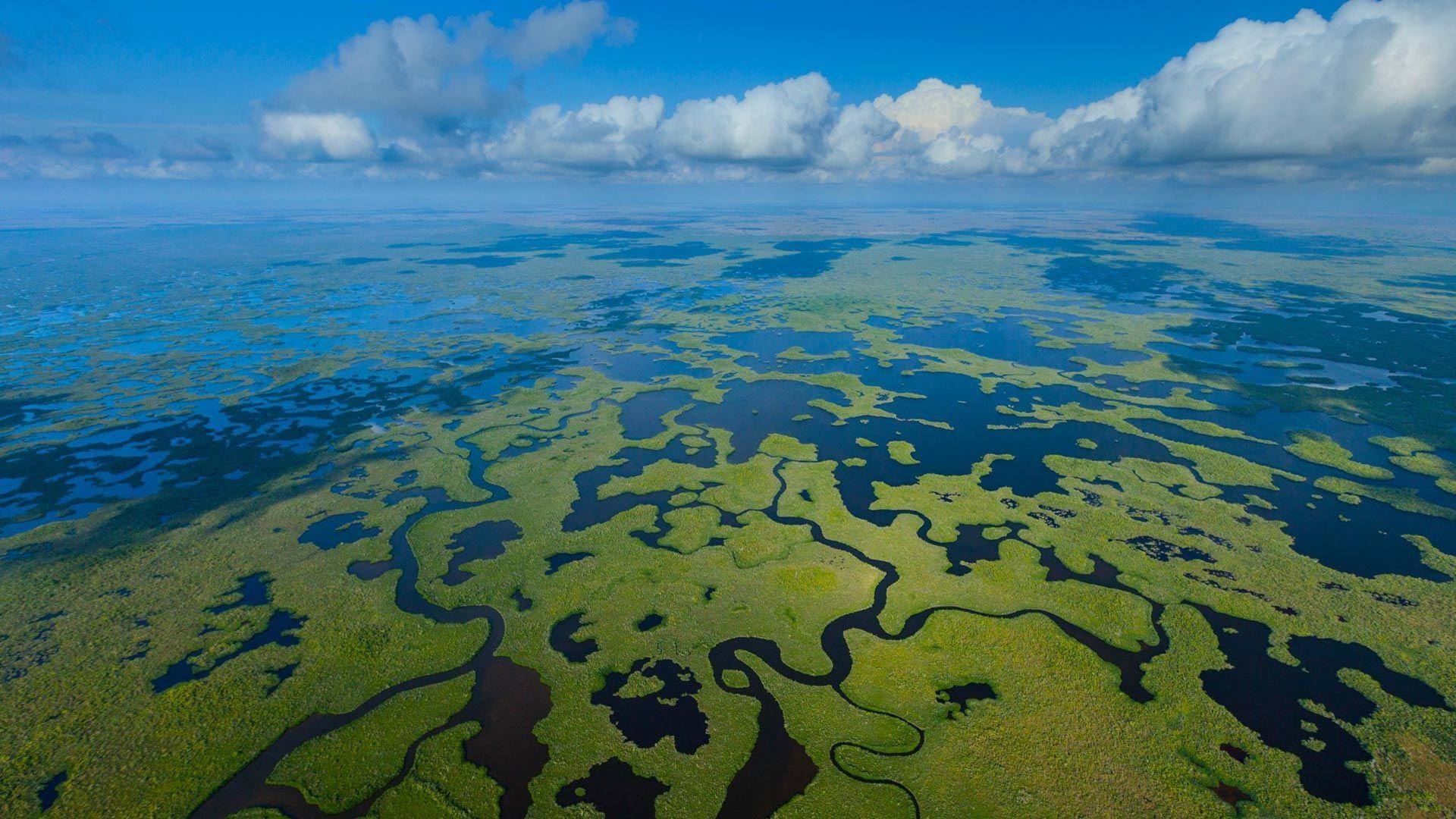 1920x1080 Aerial view, Everglades National Park, Florida, USA. Windows 10, Desktop