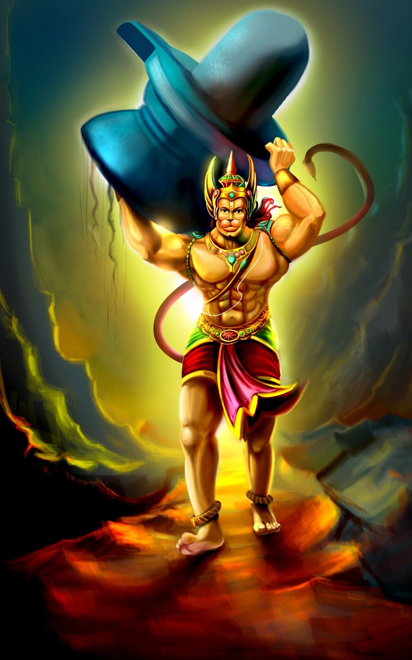 1350x2160 Lord Hanuman with shivling mobile HD wallpaper.com • 4K 5k 8k HD Desktop Wallpaper for Ultra High Definition Widescreen Desktop, Tablet & Smartphone wallpaper, Phone