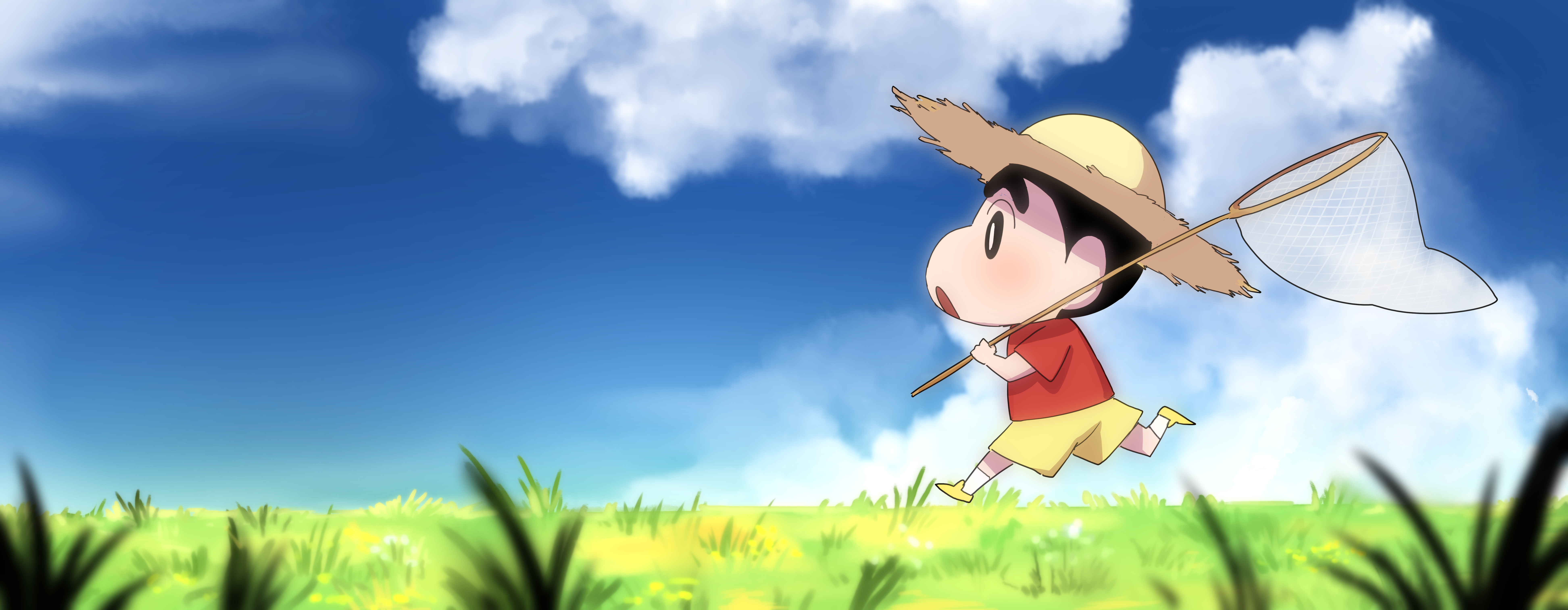 7780x3030 4K Anime Crayon Shin Chan Wallpaper, Dual Screen