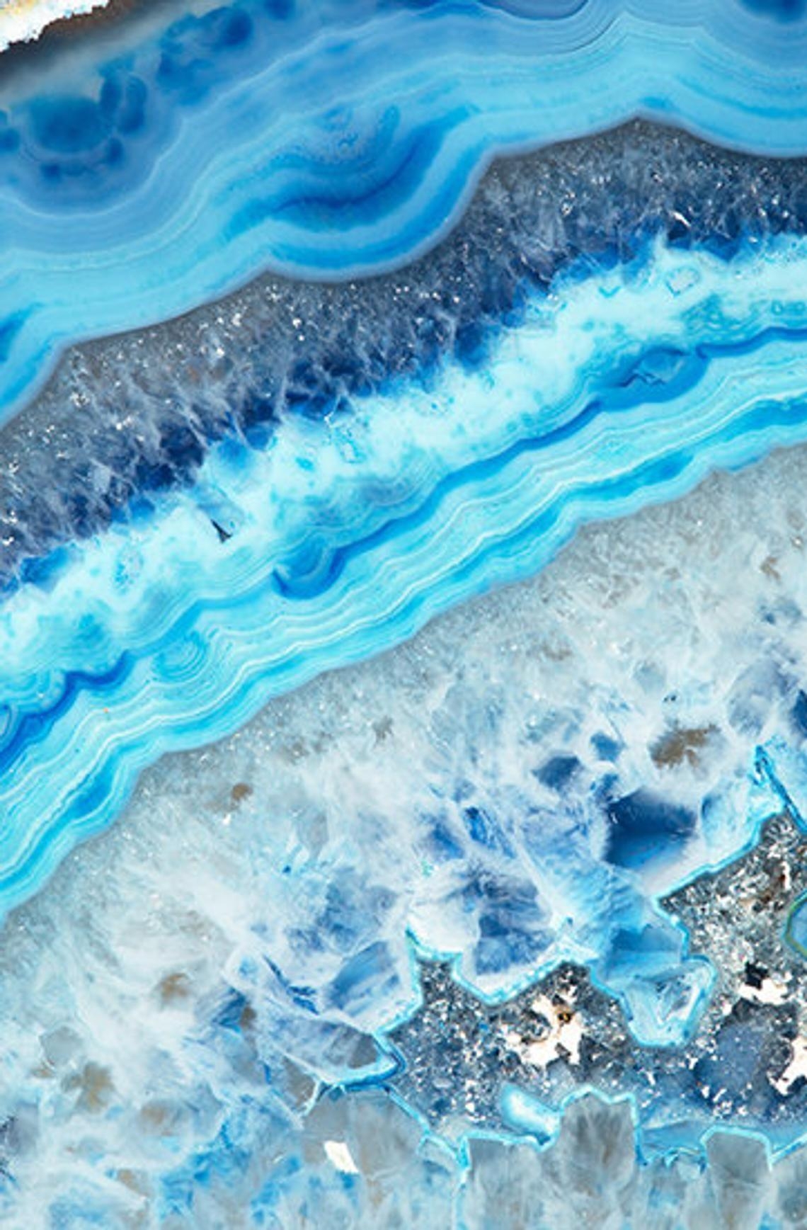 1140x1740 Mineral Photography - (Print # 062) Blue Agate Art Print, Phone