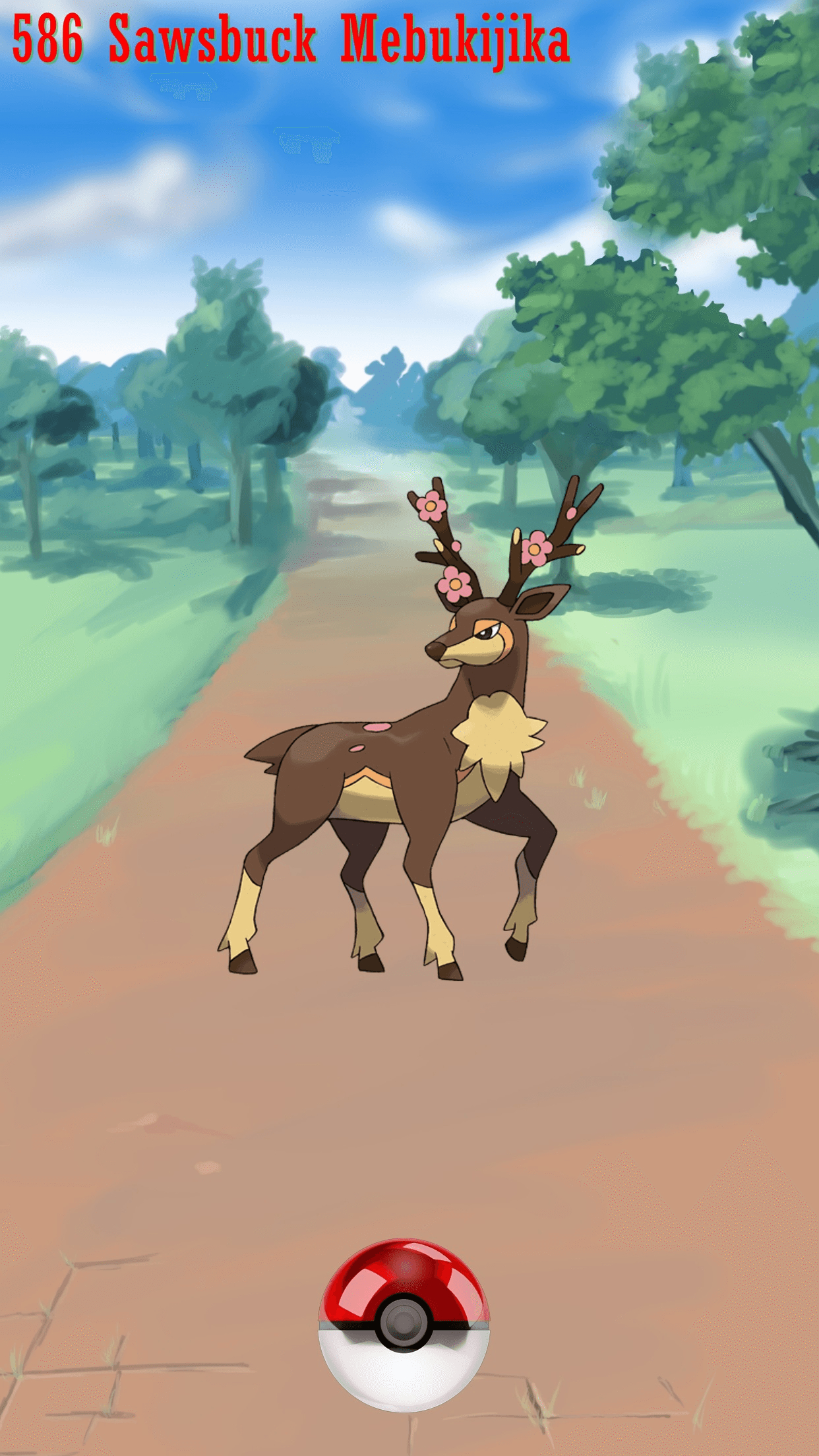 1250x2210 Street Pokeball Sawsbuck Mebukijika, Phone