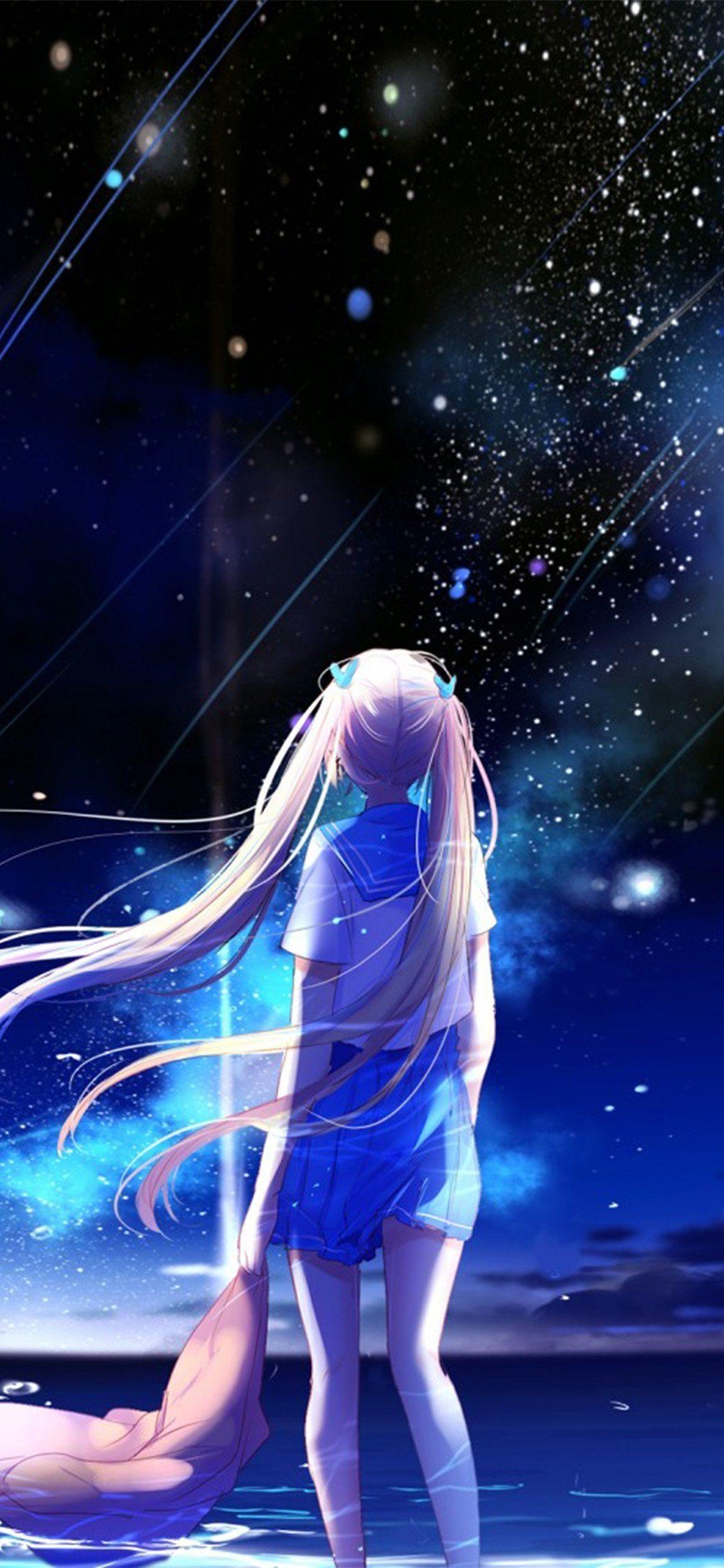 1130x2440 iPhone X wallpaper. anime night space star, Phone