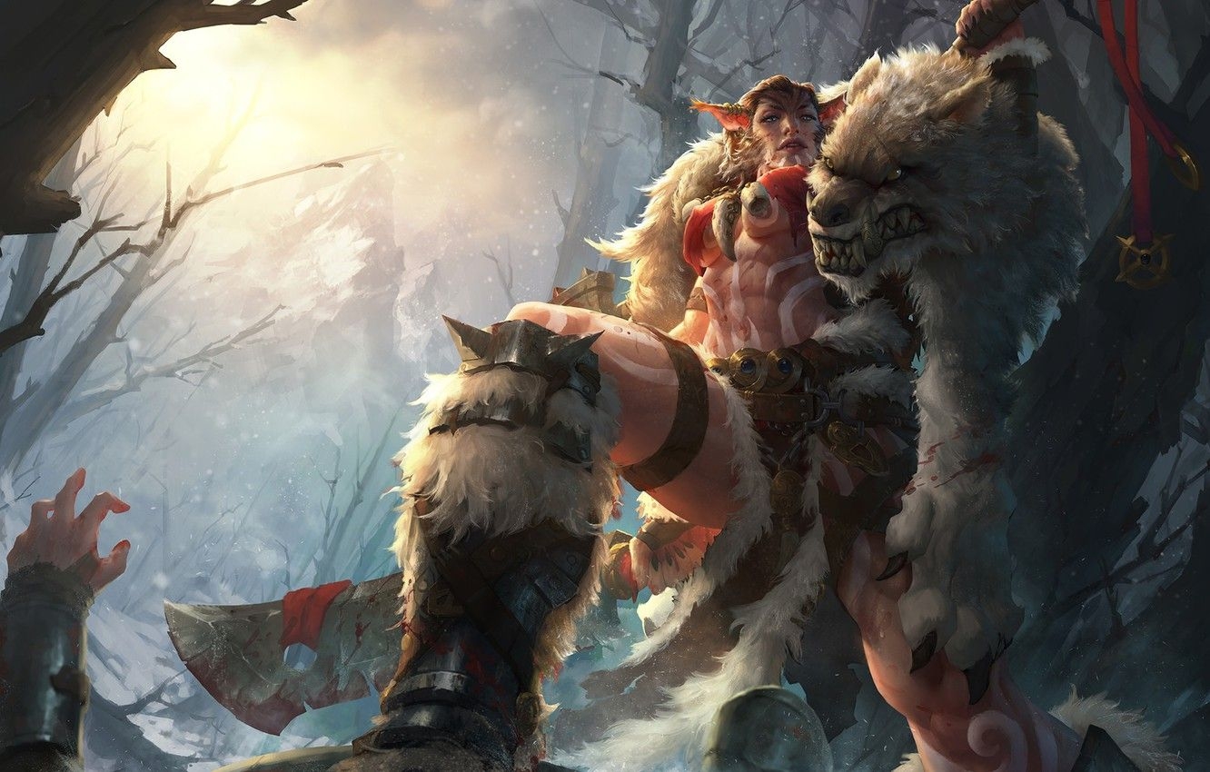 1340x850 Wallpaper forest, fantasy, art, skin, cloak, hunter, Beastmaster, TONG YAN image for desktop, section сэйнэн, Desktop