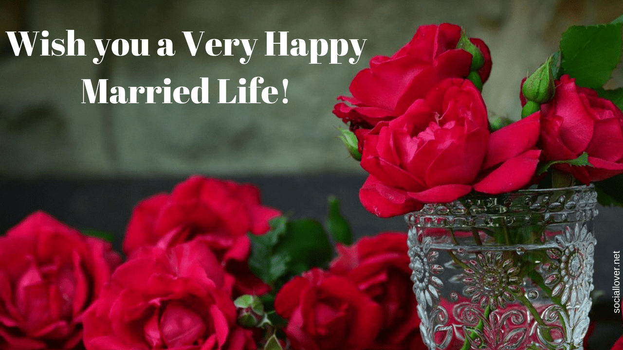 1280x720 Happy married life, wedding day picture with wishes and quotes, Desktop