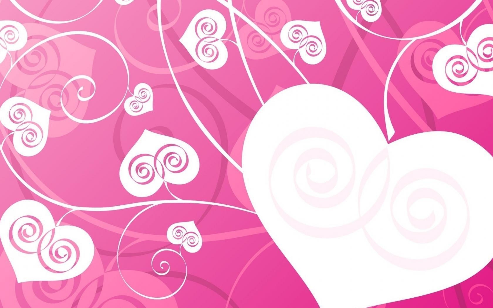 1680x1050 Pink Hearts Wallpaper, Desktop