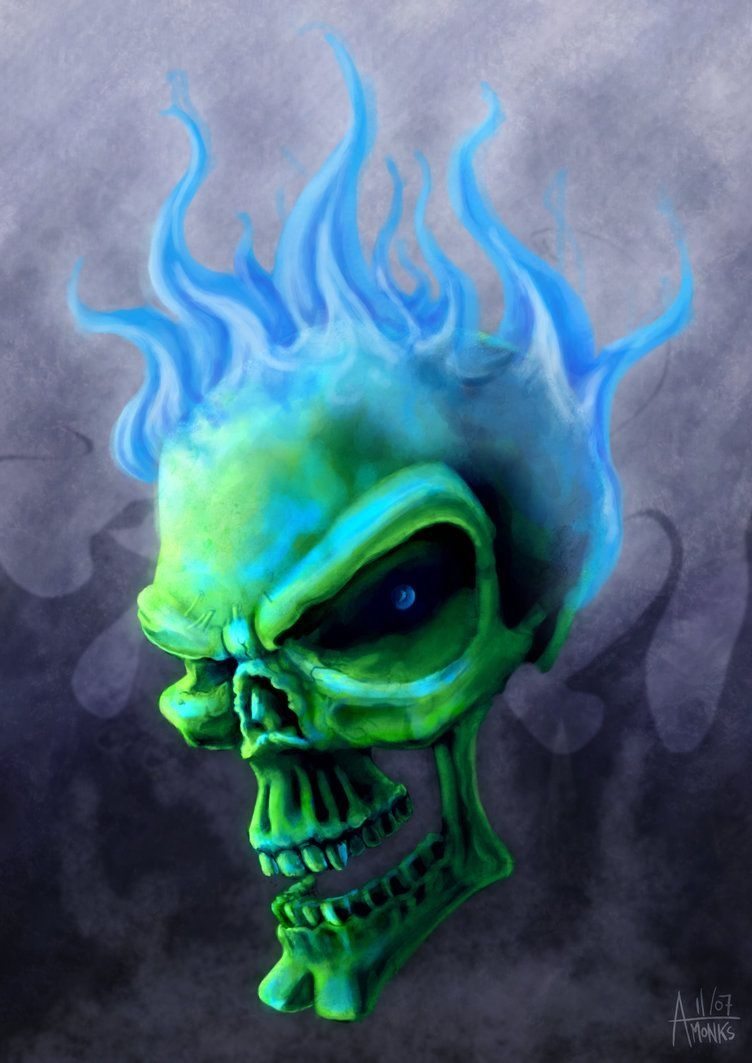 760x1070 Flaming Skulls Wallpaper, Phone