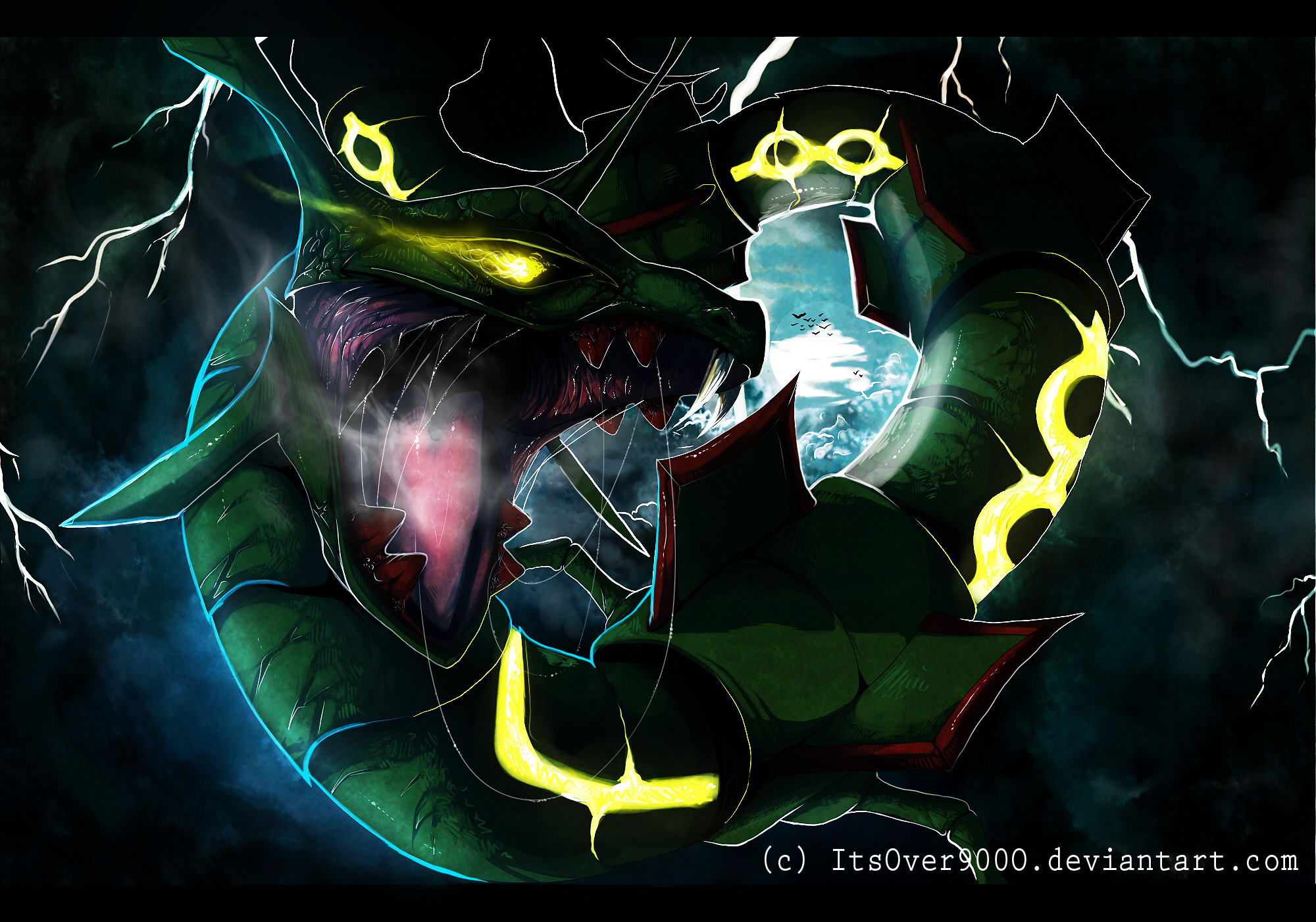 2000x1410 pokemon shiny mega rayquaza wallpaper. Pokemon wallpaper, Desktop