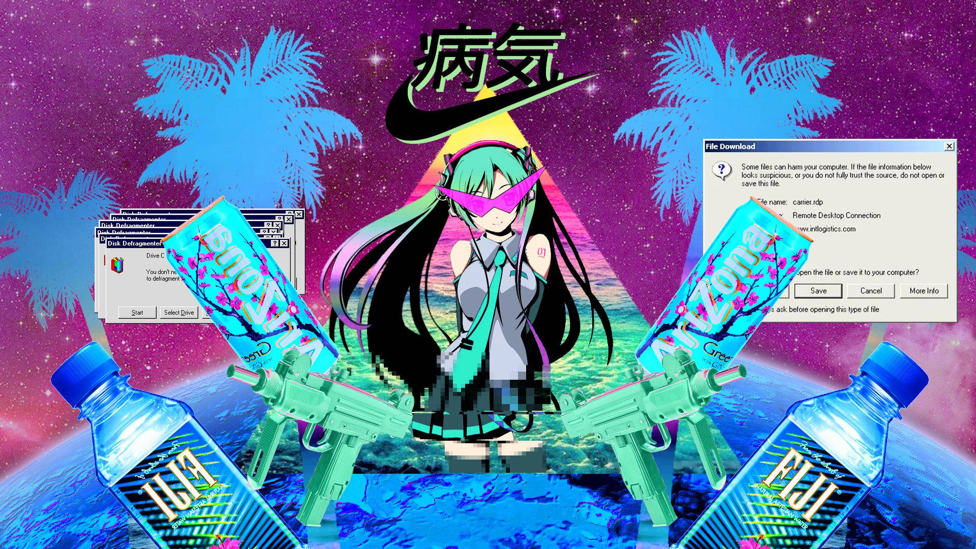 1920x1080 Download Vaporwave Miku Aesthetic Pfp Wallpaper, Desktop