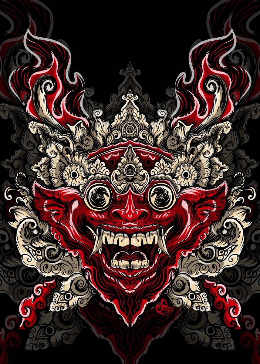 860x1200 barongan traditional mask' Poster, Phone