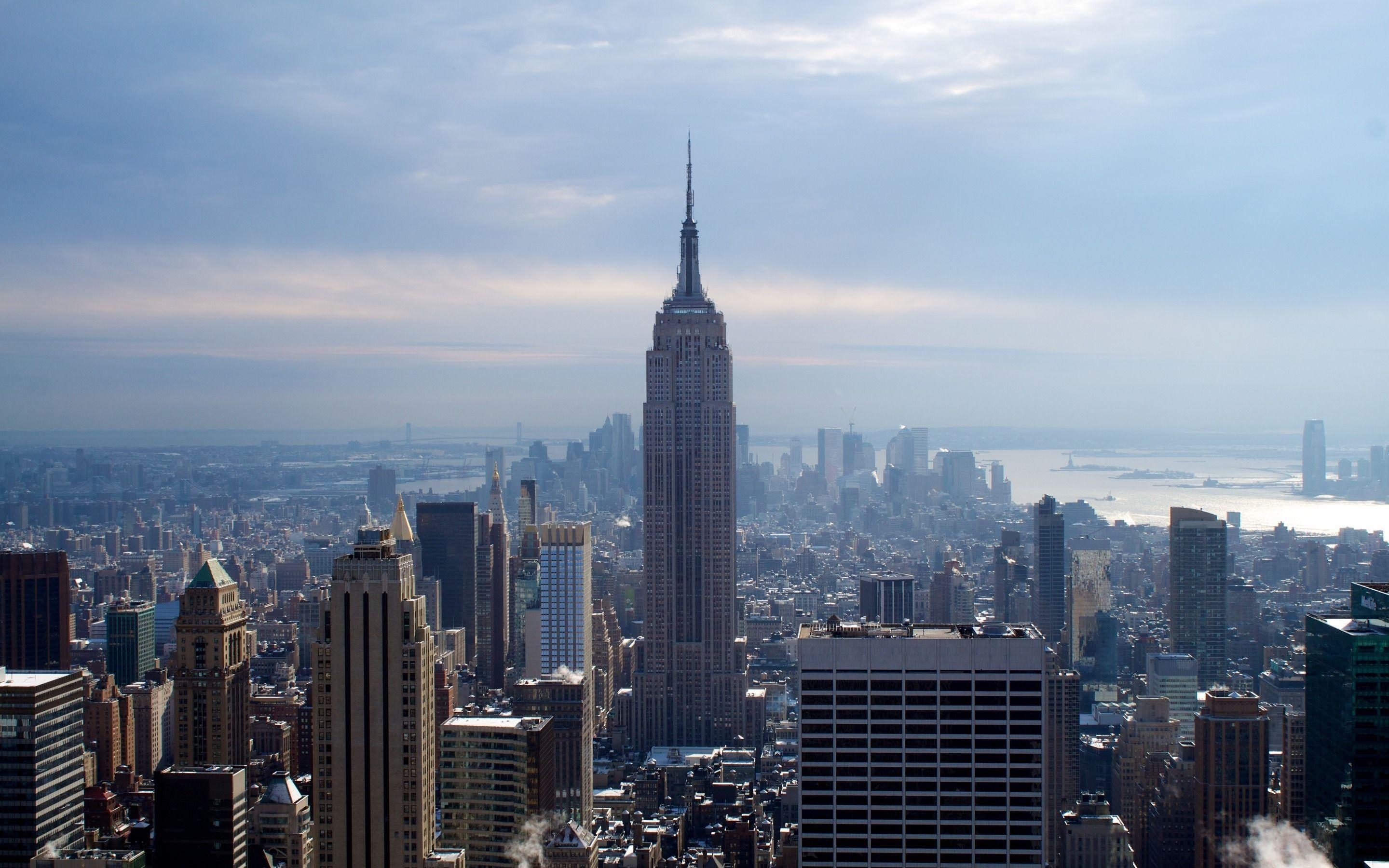 2880x1800 Wallpaper empire state building, new york, winter, skyscrapers, city, Desktop